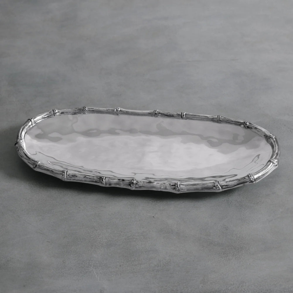 Beatriz Ball Elegant Bamboo Oval Serving Tray - Perfect for Garden Parties, Brunch & Home Decor | Handcrafted Oval Tray for Entertaining, Dining & Gift Giving