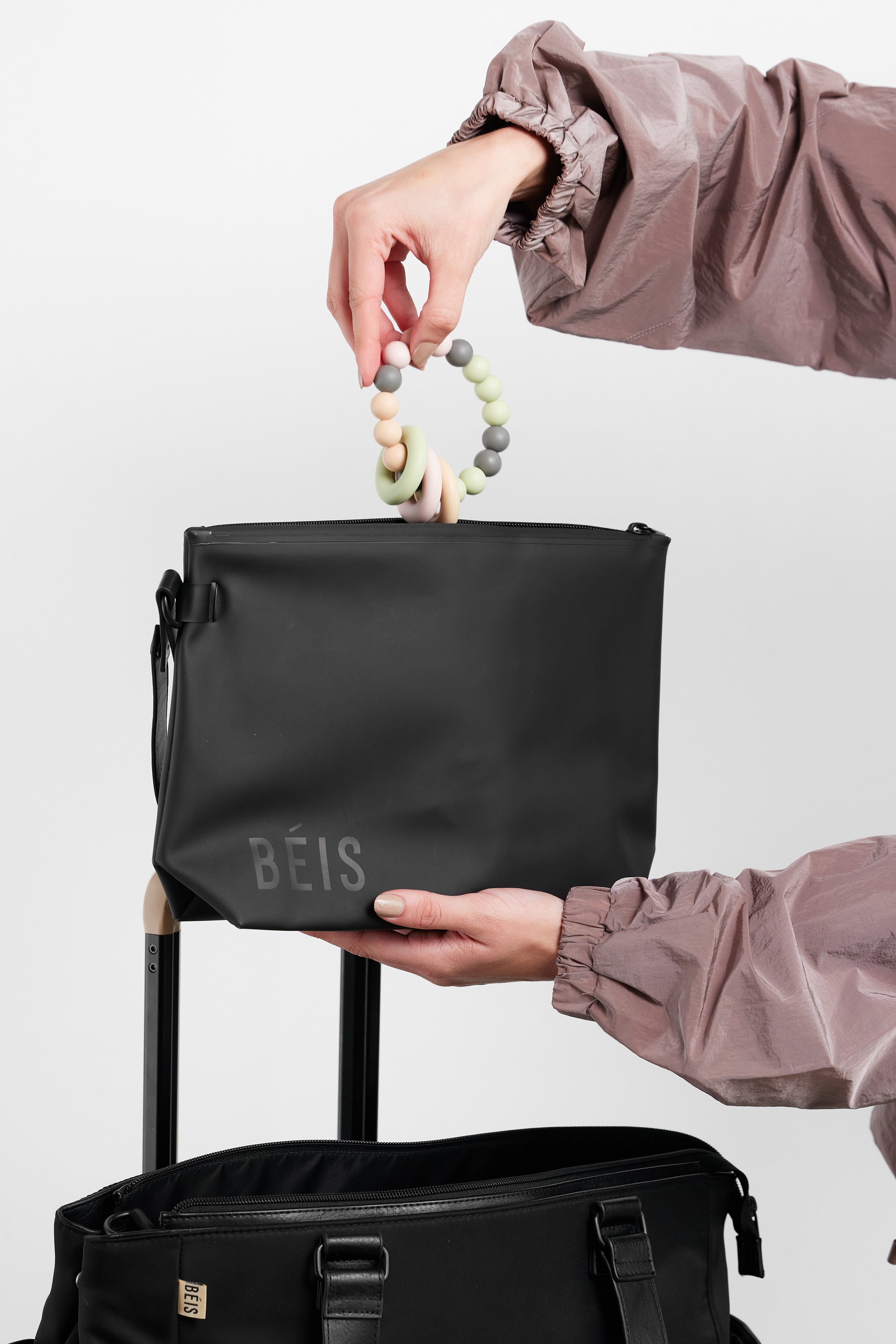 Premium Black Diaper Bag for Moms - Large Waterproof Baby Bag with Insulated Bottle Pockets & Changing Pad - Perfect for Travel, Daycare & Outings