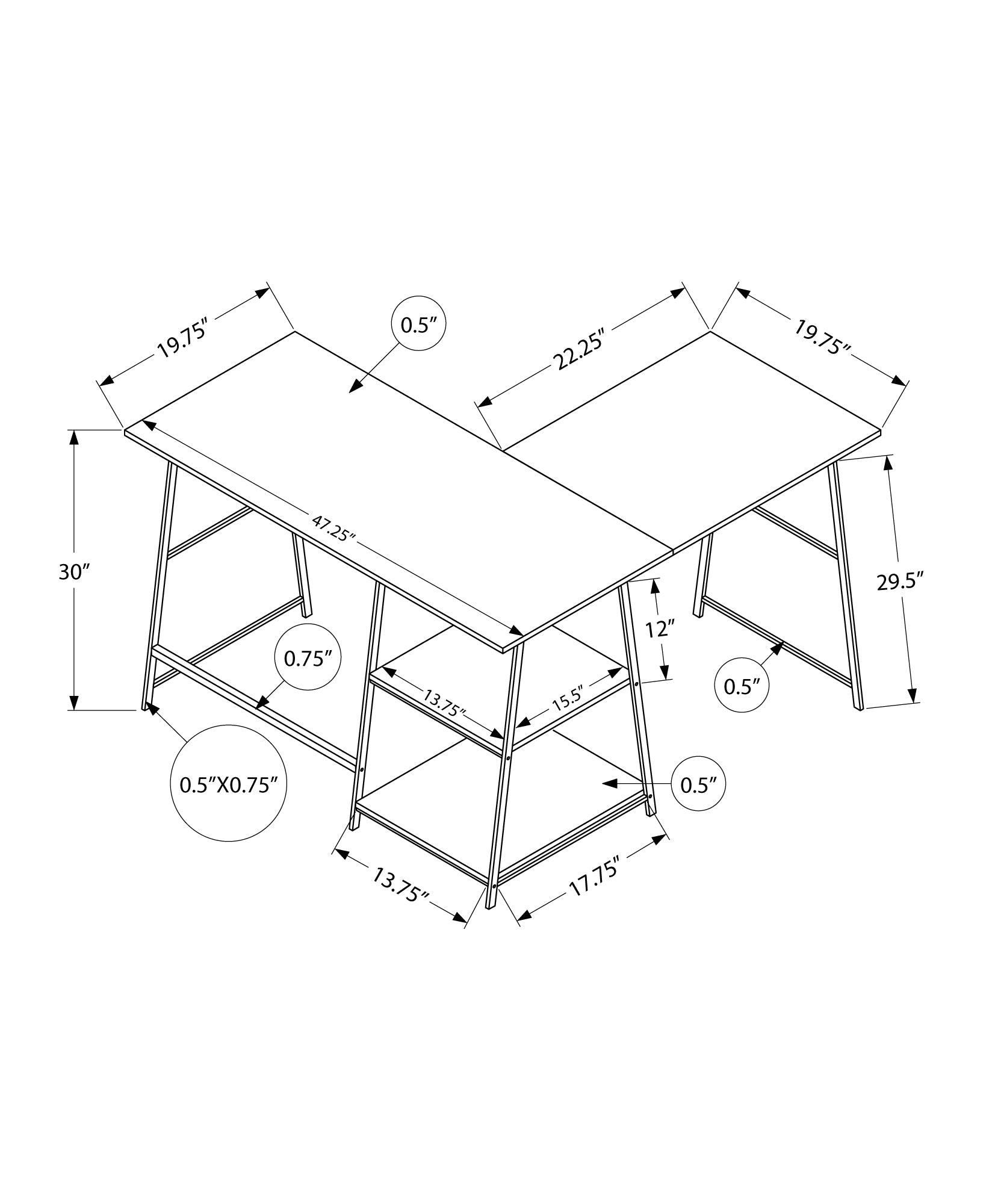 48-Inch Natural Wood Computer Desk with White Metal Frame - Perfect for Home Office, Gaming & Study Spaces