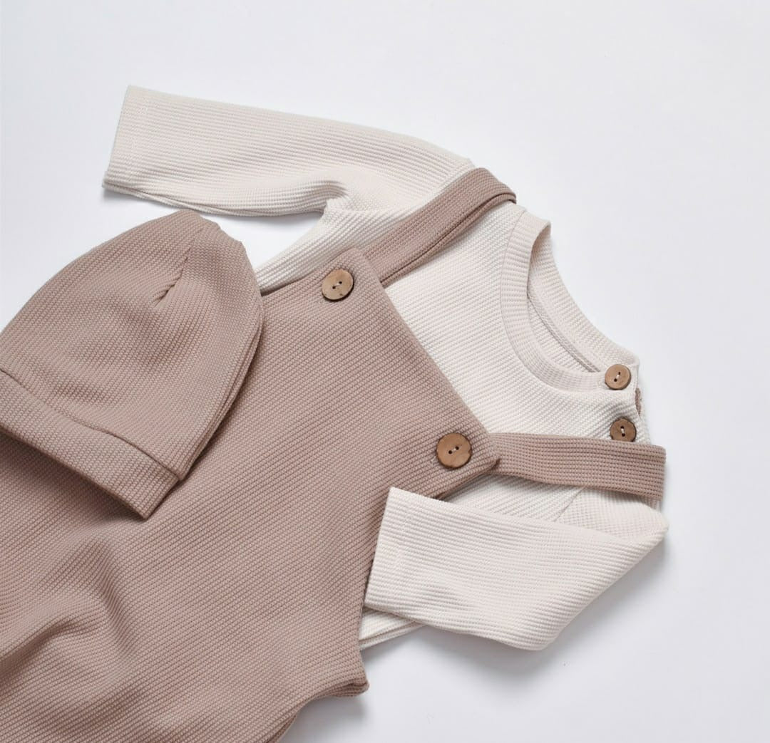 Baby Romper, T-Shirt & Beanie Set - Soft & Comfortable Newborn Outfit for Boys & Girls - Perfect for Photo Shoots, Gifts & Daily Wear
