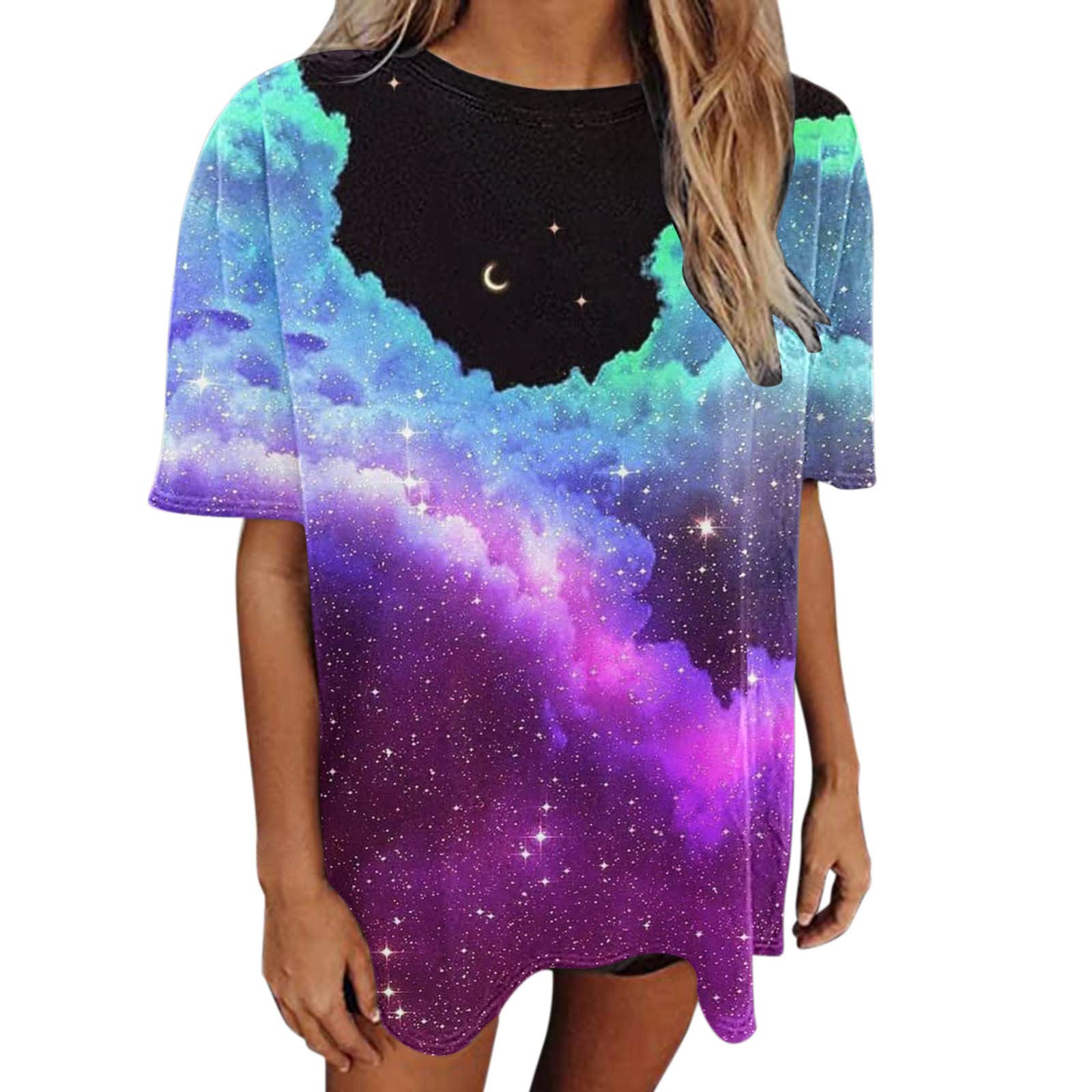 Women's Workout Tank Tops - Short Sleeve Round Neck Casual Summer T-Shirt with Floral Design | Gym, Yoga, Running & Everyday Wear