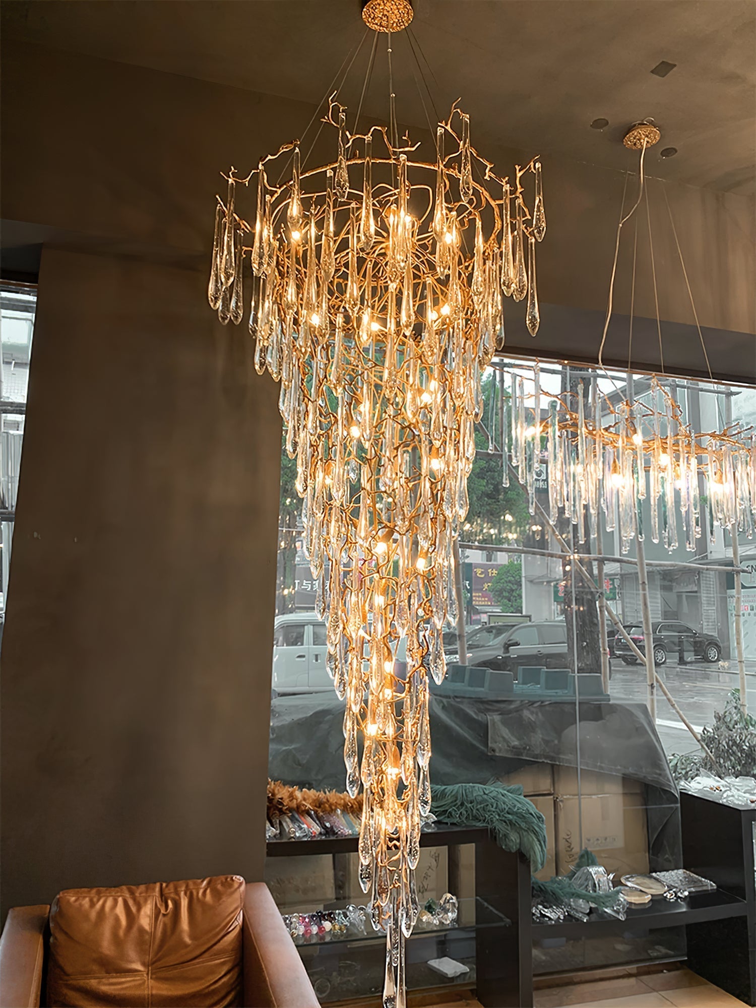 Elegant Aqua Parable Chandeliers - Modern Crystal Ceiling Light Fixtures for Dining Room, Bedroom & Living Room Decor