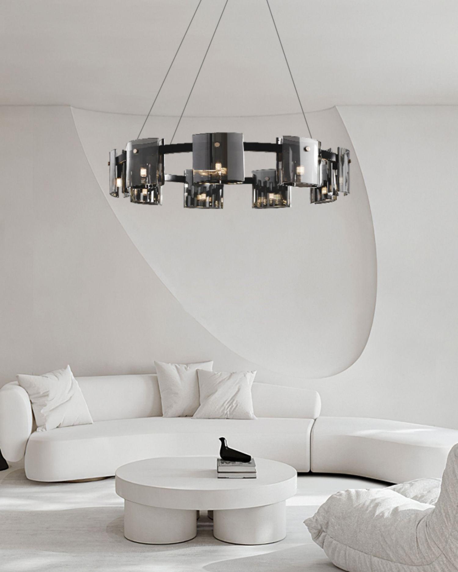 Corlota Chandelier - Modern Crystal Ceiling Light Fixture for Dining Room, Living Room & Bedroom | Elegant Home Decor Lighting