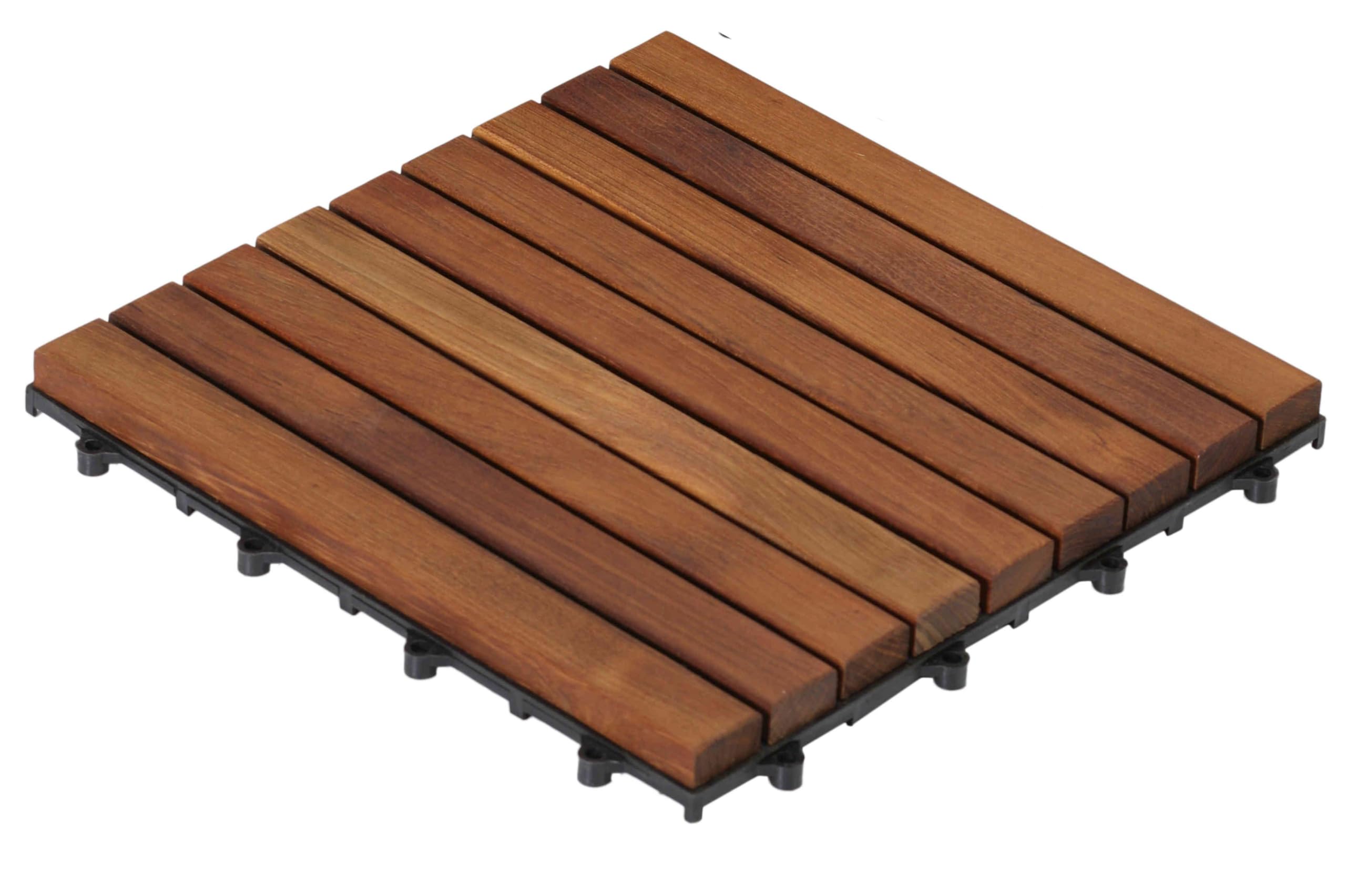 Teak Wood Floor Tile - Long Slat for Home & Office Decor