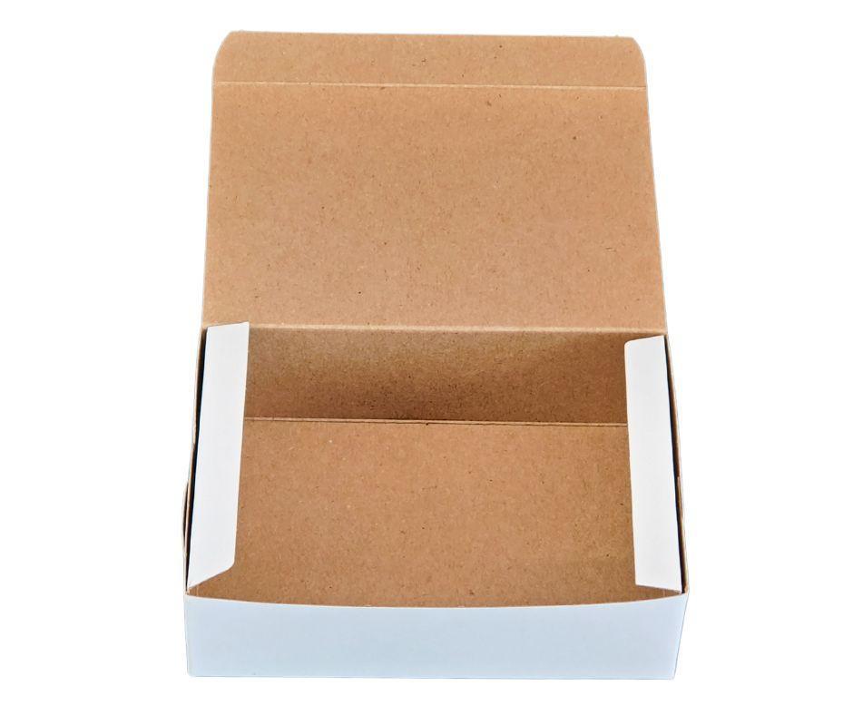 EB White Cake Boxes 1lb - 5.75x3.75x1.75 Inch Bakery Packaging for Cupcakes, Muffins & Pastries - Perfect for Bakeries, Cafes & Home Baking