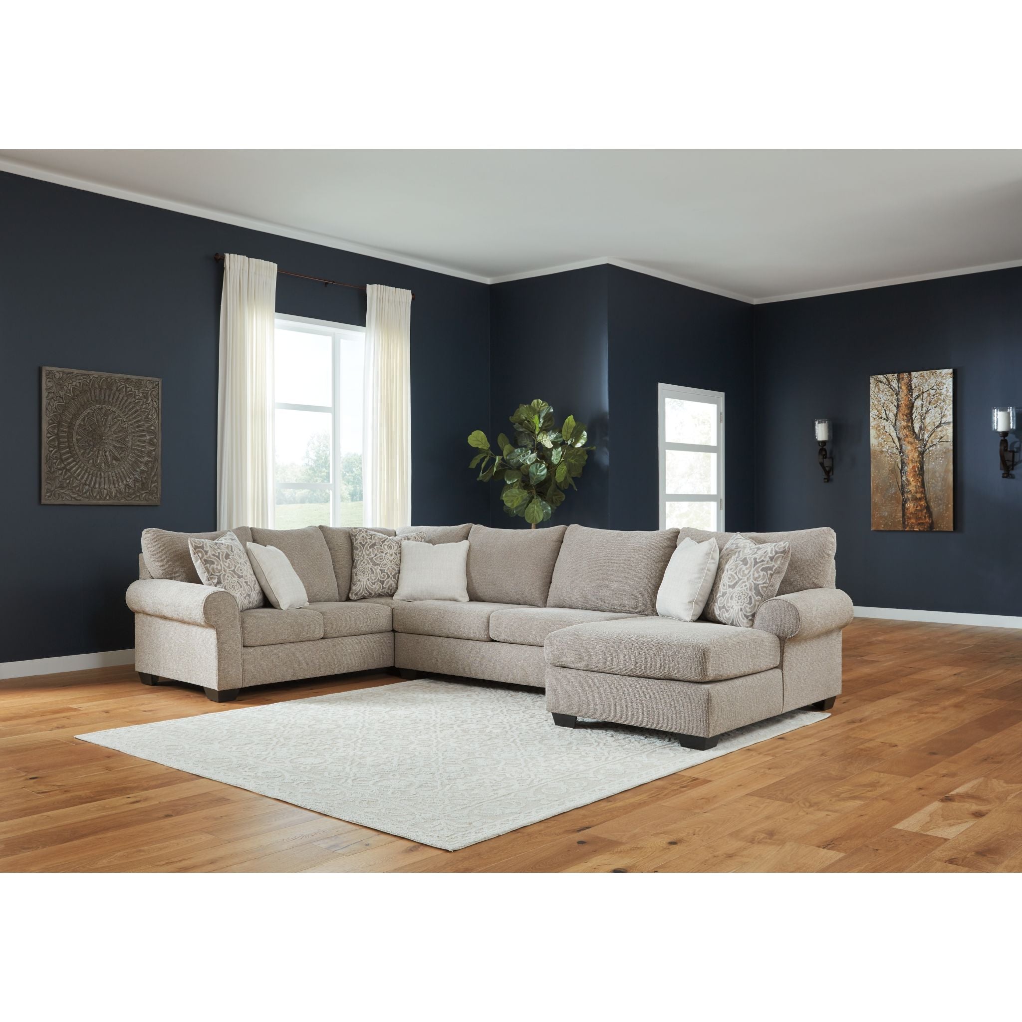 Baranello 3-Piece Sectional Sofa Set - Modern L-Shaped Couch with Chaise Lounge for Living Room, Family Room & Apartment | Comfortable Fabric Upholstery & Sturdy Frame