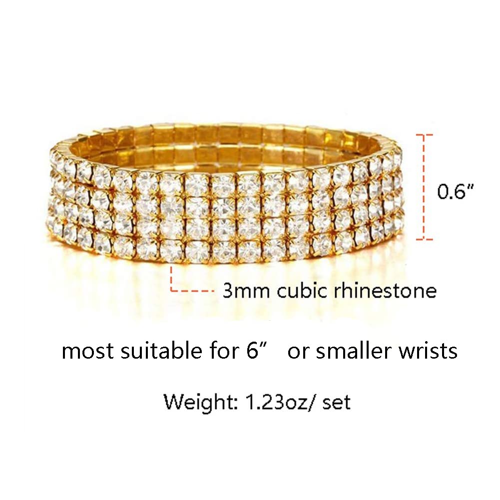 Zealmer Sparkle Multicolor Rhinestone Stackable Stretch Bracelets for Women - Fashion Jewelry Gift for Birthday, Party & Everyday Wear