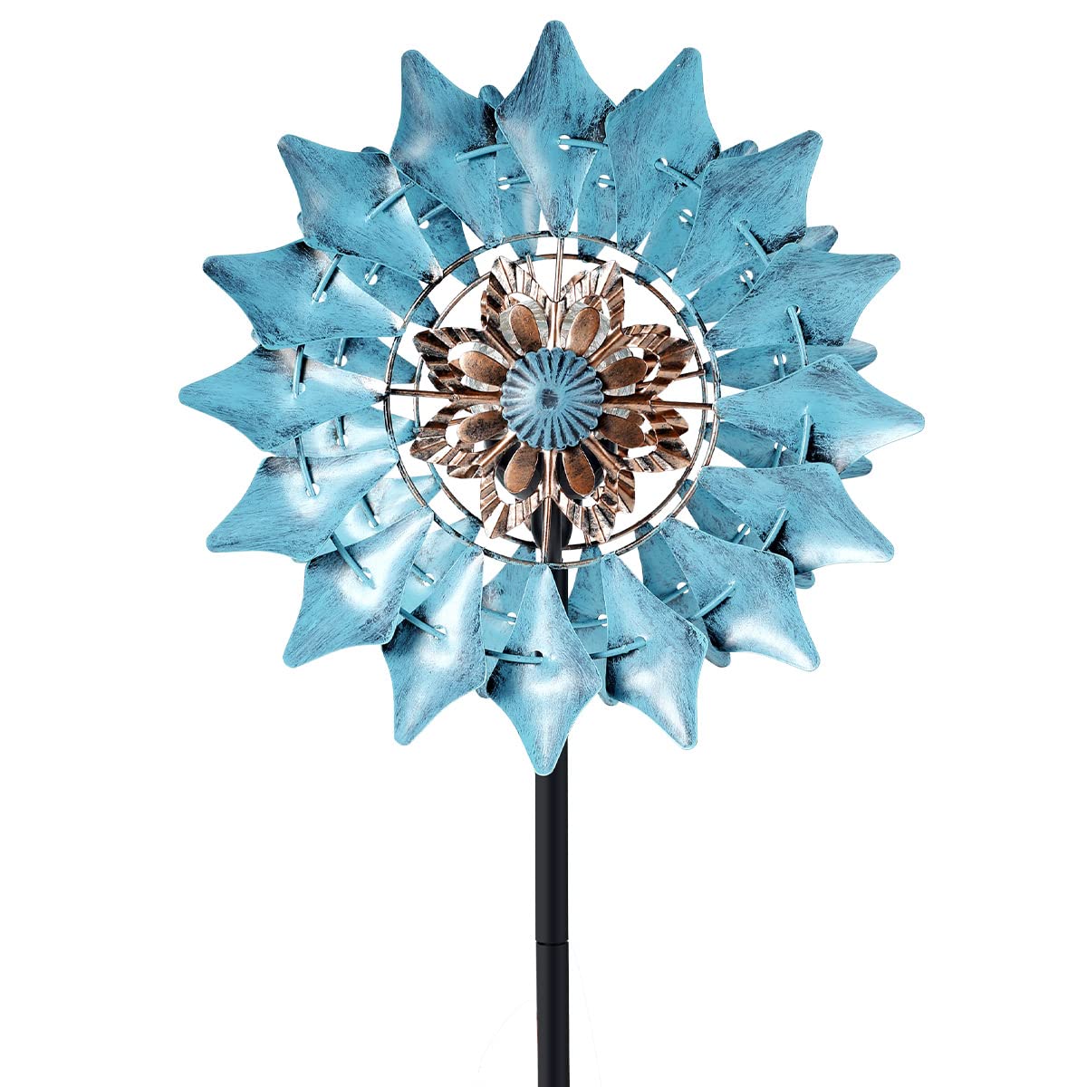 Solar Wind Spinner Outdoor Decor - Color Changing 360° Swivel LED Windmill Stake Light with IP65 Waterproof for Yard, Garden, Pathway & Patio | Perfect for Nighttime Landscape Lighting and Outdoor Party Decorations