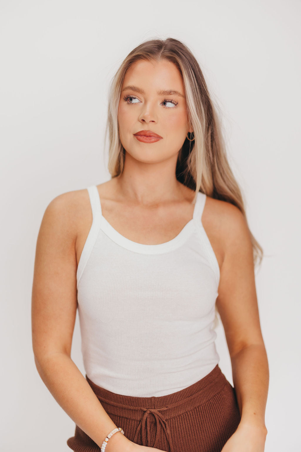 Ariel Organic Cotton Tank Top for Women - Soft Breathable White Sleeveless Shirt for Yoga, Summer & Casual Wear