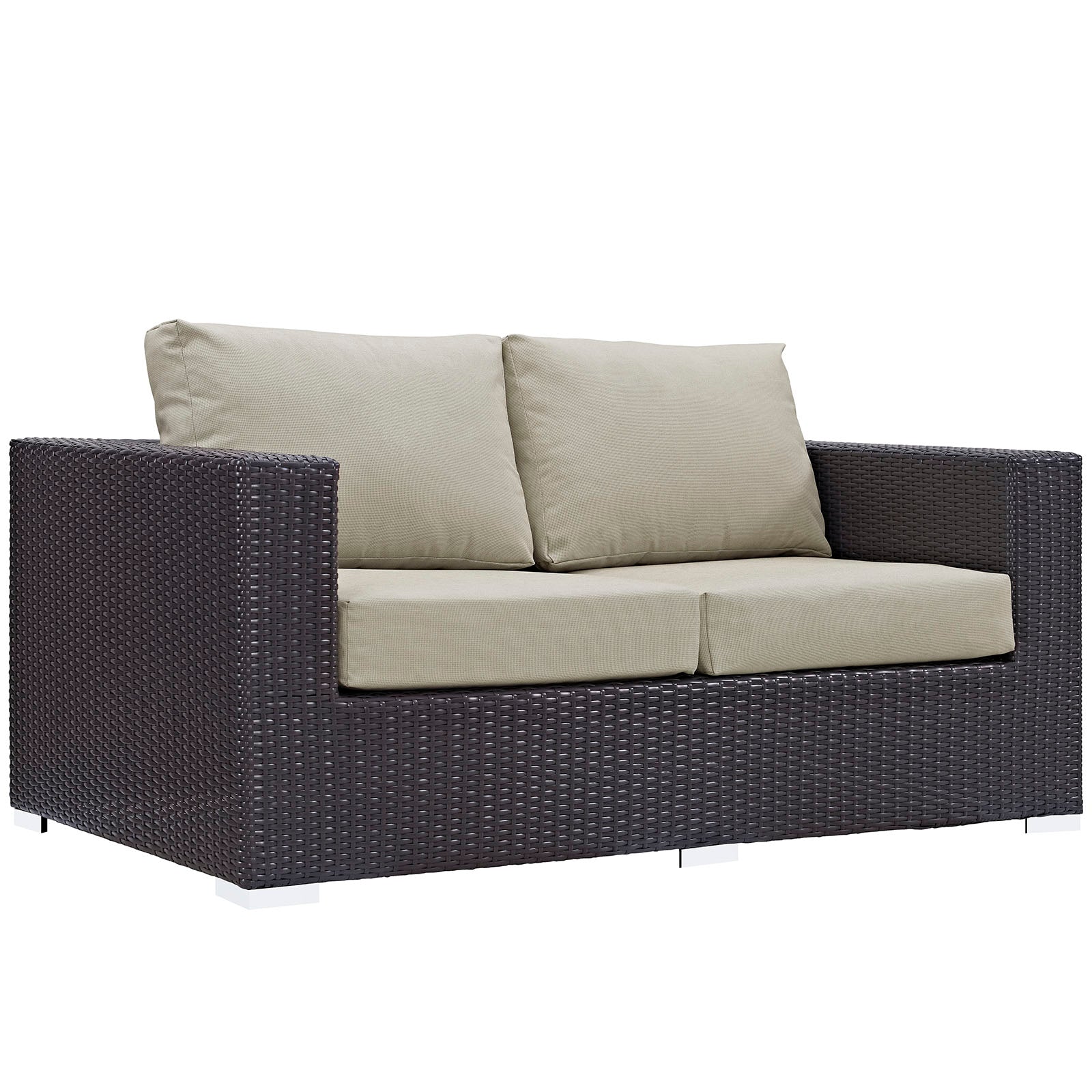 Convene Outdoor Patio Loveseat - Comfortable 2-Person Wicker Garden Bench for Backyard, Porch & Poolside Relaxation