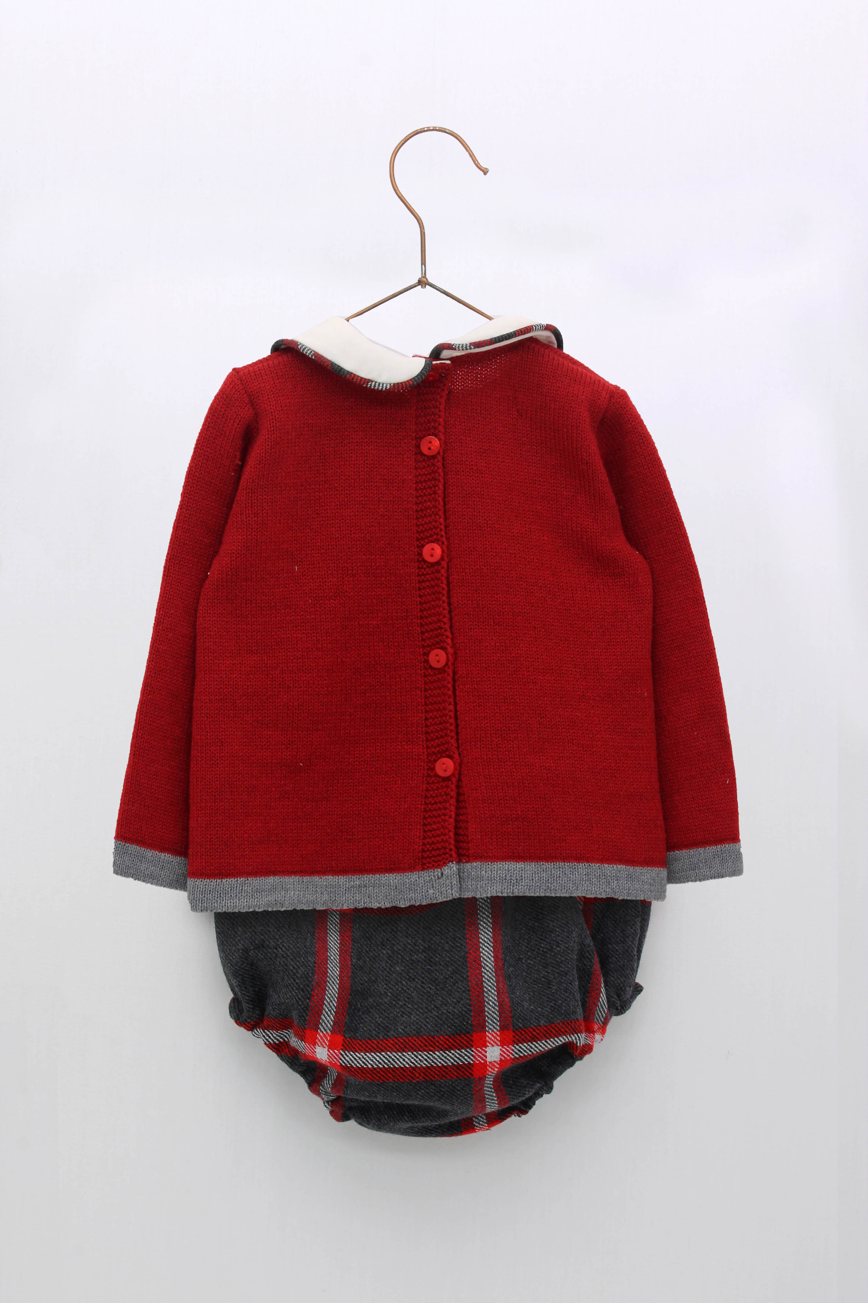 Stylish Jasper Red Knit Top & Tartan Jam Pants Set - Trendy Women's Casual Outfit for Fall & Winter | Perfect for Holiday Parties, Office Wear & Weekend Outings