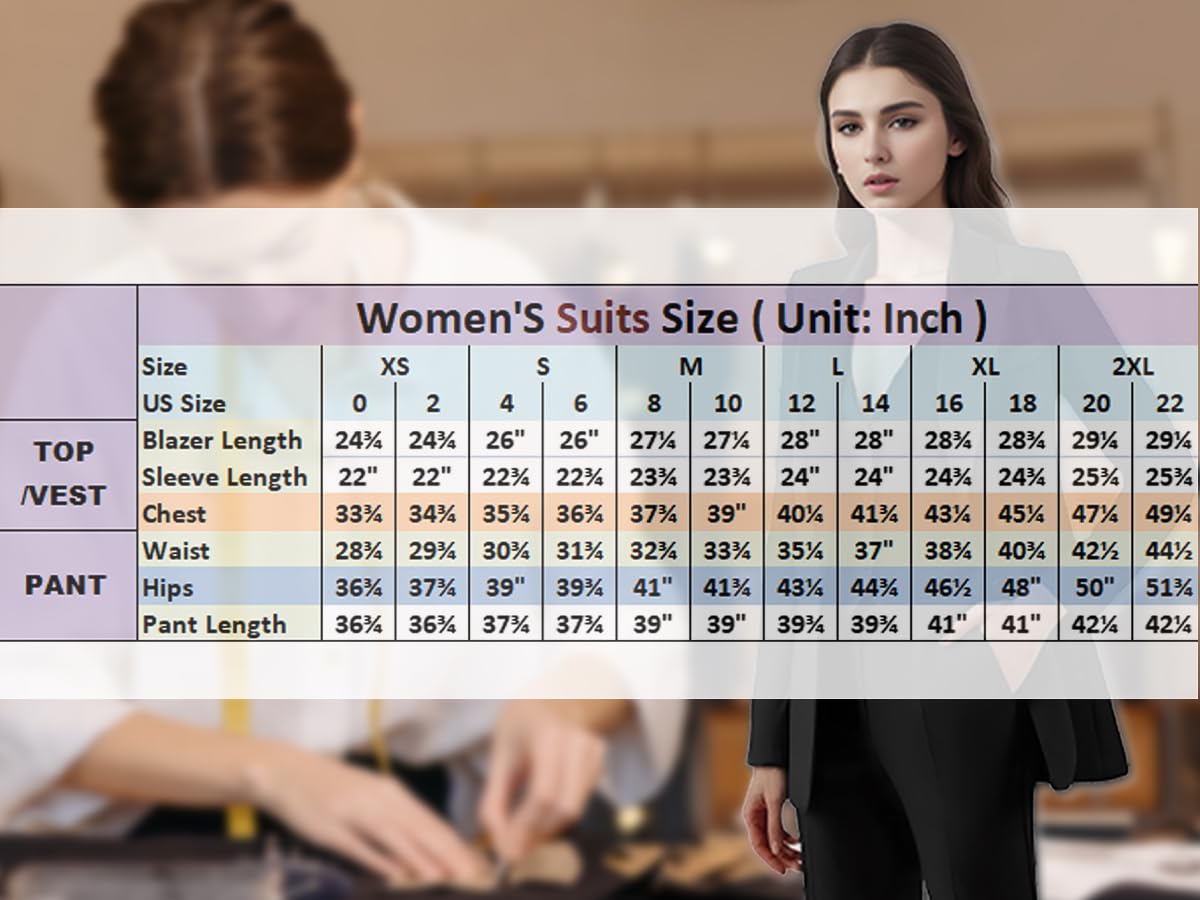Women's 3 Piece Suit Set - Professional Blazer Jacket, Pants & Top for Business Casual & Office Wear | Perfect for Work, Meetings & Formal Events