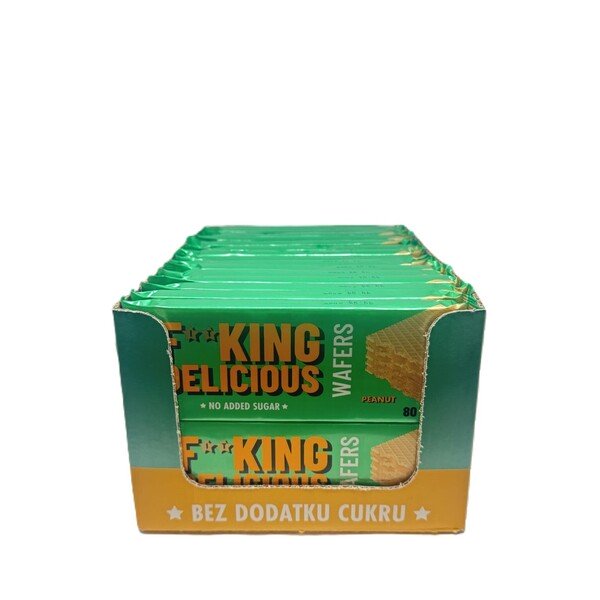 Allnutrition Fitking Delicious Peanut Protein Wafers - 32 Pack (80g Each) | High Protein Snack for Gym, Workout & Weight Loss | Perfect for Post-Workout Recovery & Healthy On-The-Go Nutrition