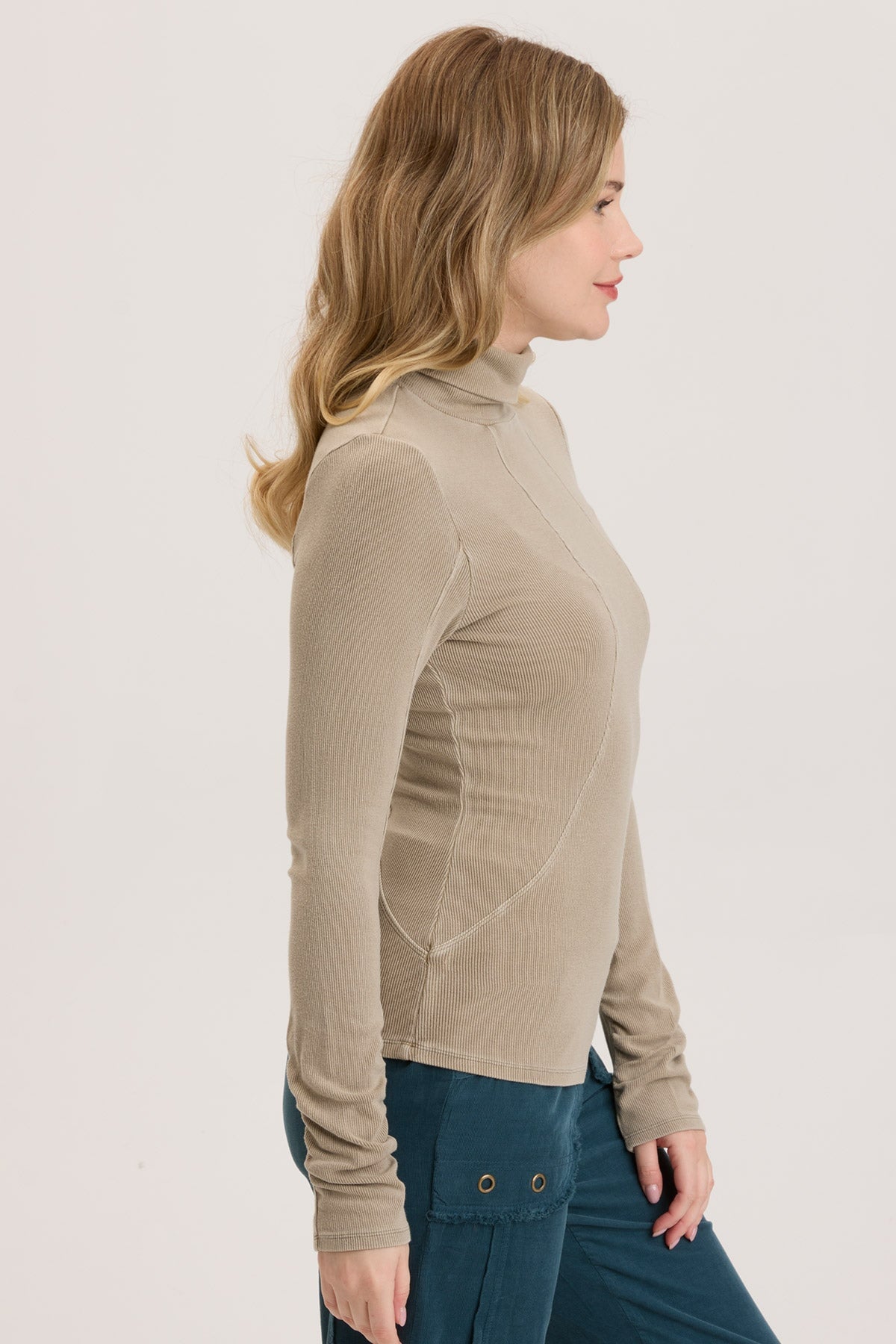 Rib Sorren Turtleneck Sweater for Women - Soft Knit Winter Pullover - Casual & Office Wear - Perfect for Cold Weather & Layering Outfits