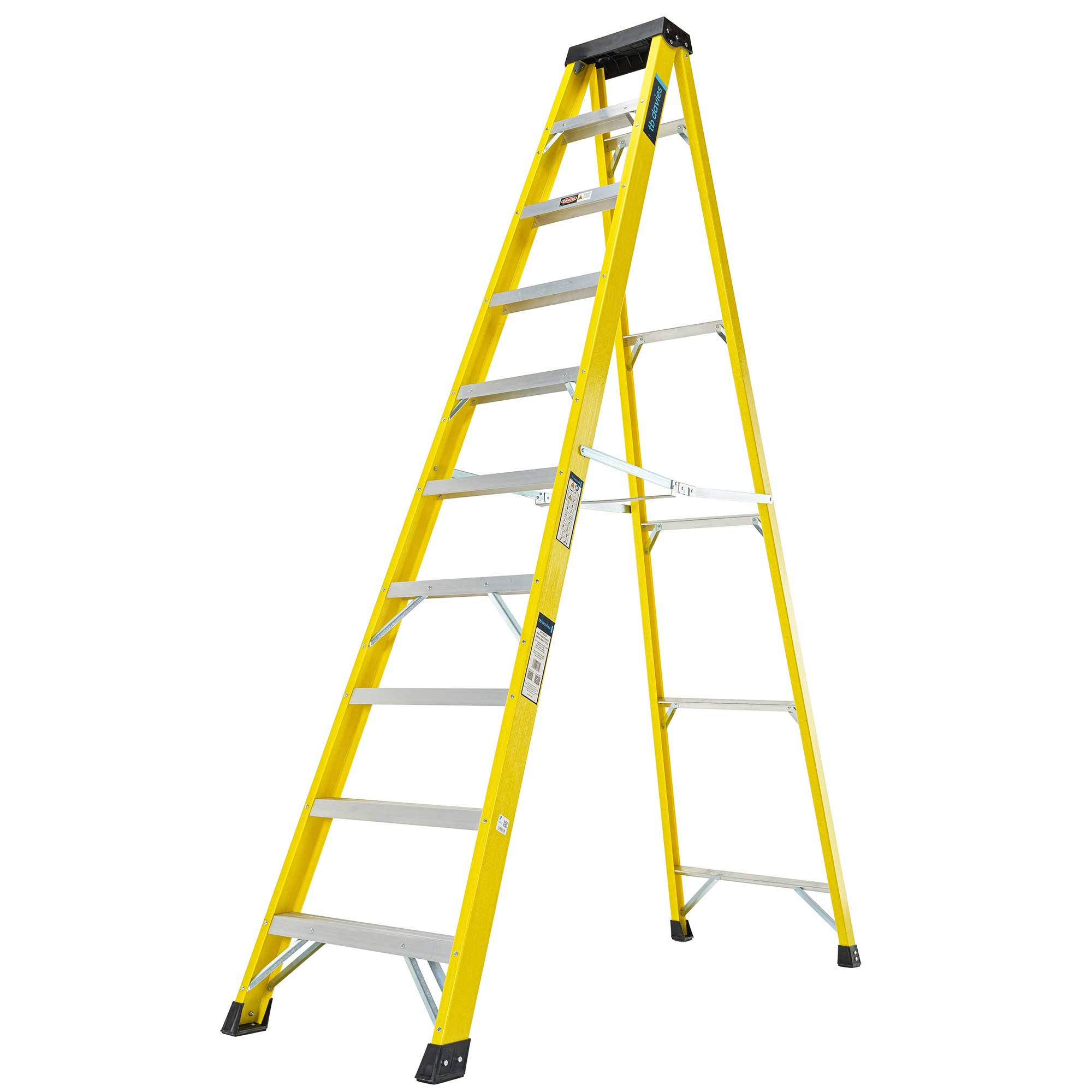 INSUL8 S Fiberglass Professional Swingback Step Ladder - Heavy Duty Insulated Ladder for Electricians & Contractors - Perfect for Construction, Maintenance & Home Use