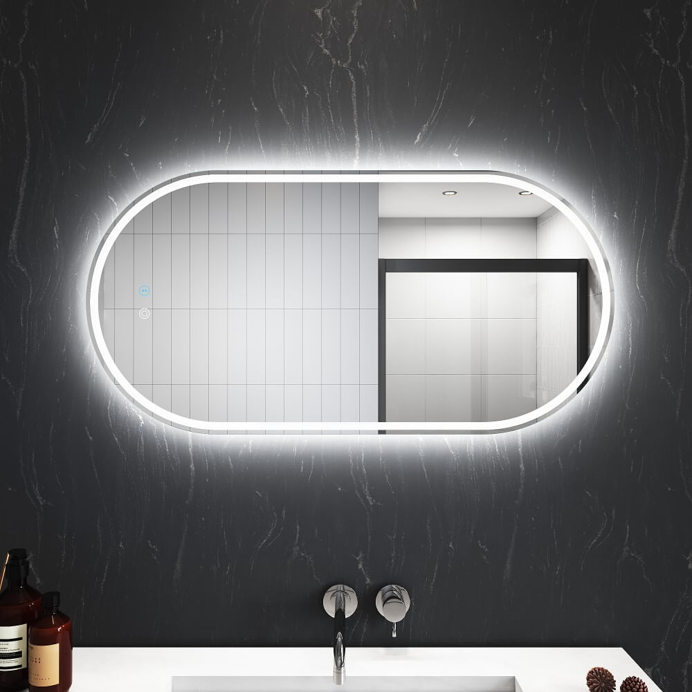 450x900mm 900x450mm LED Bathroom Mirror with Front & Back Lighting - Perfect for Vanity, Makeup, and Modern Bathroom Decor