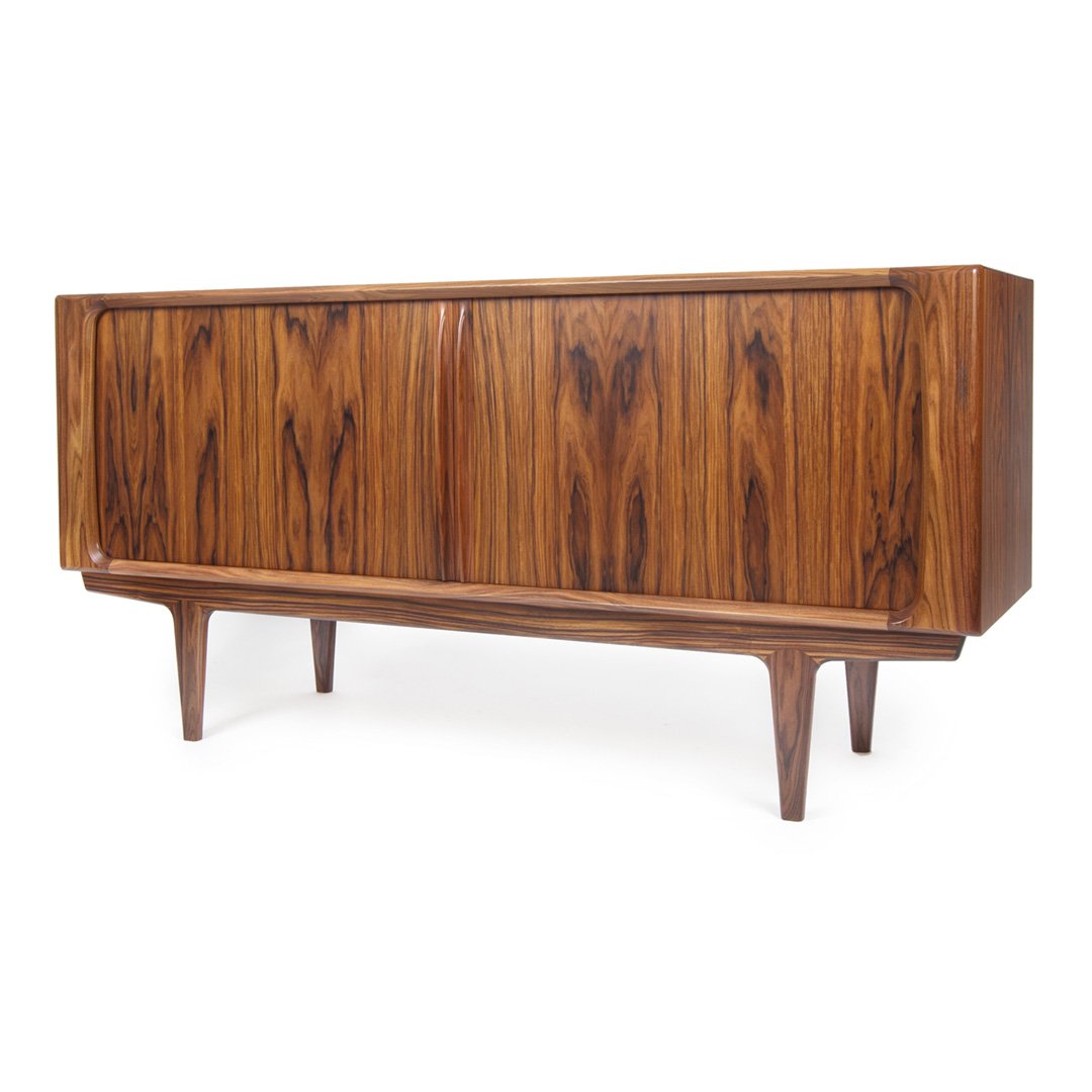 BPS142 Modern Sideboard Buffet Cabinet with 2 Doors and 4 Drawers - Solid Wood Storage Console for Dining Room, Living Room & Entryway