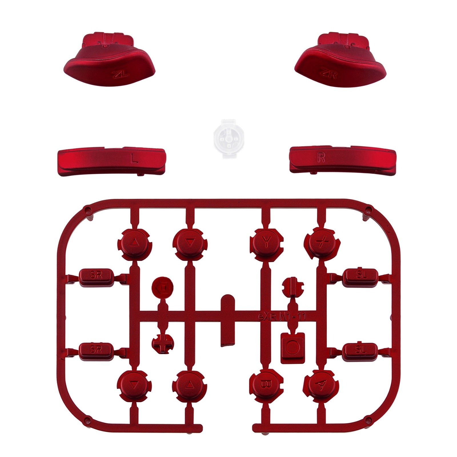 eXtremeRate Soft Touch Red Replacement ABXY Buttons & Triggers for Nintendo Switch JoyCon & OLED JoyCon - Full Repair Kit with Tools (Shell Not Included) | Perfect for DIY Controller Repair & Customization | Gaming Accessories for Enhanced Play Experience
