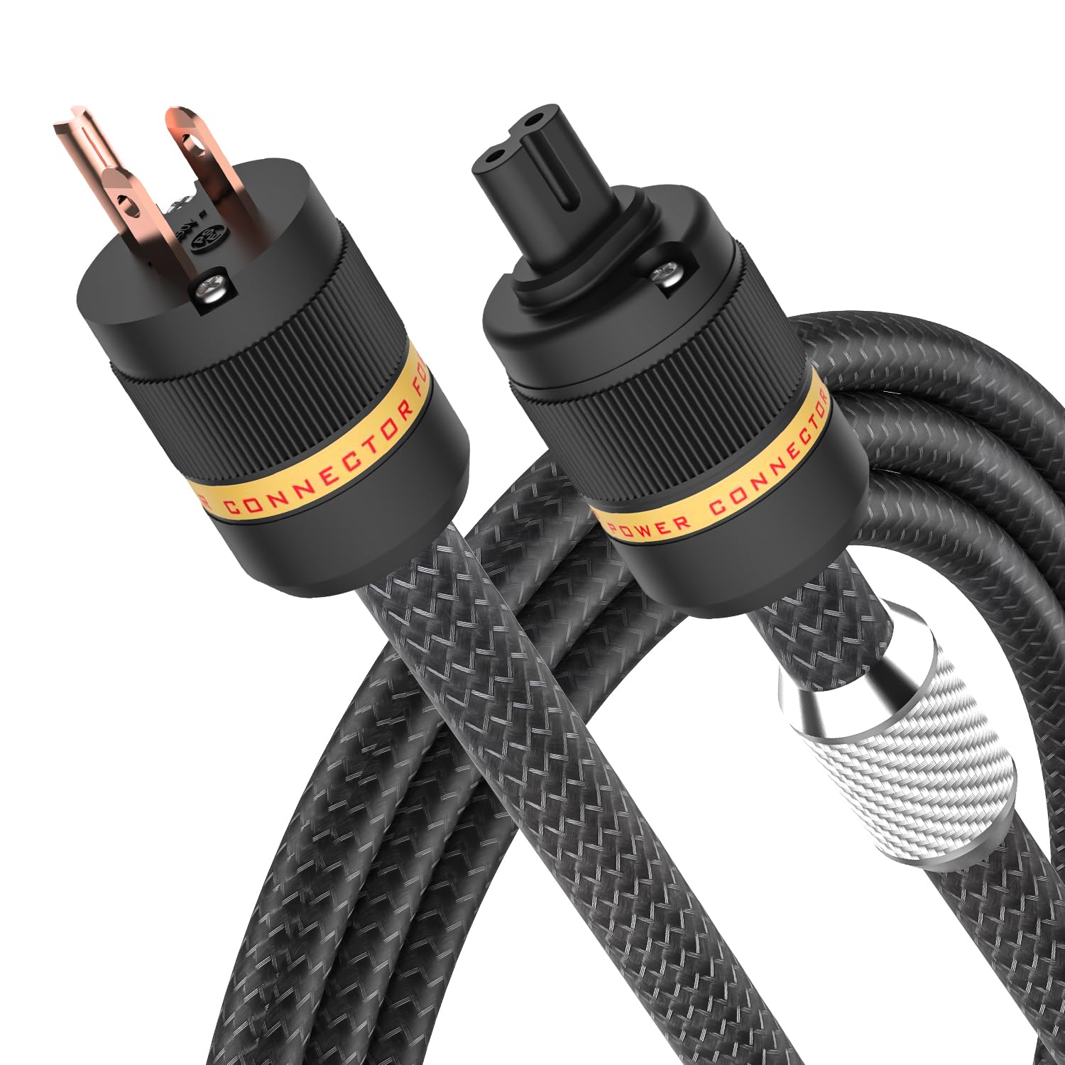 Viborg C7 HiFi Power Cable 6.6FT - High-End Audiophile Power Cord with Pure Copper Conductor, 2x9AWG US AC Mains Wire, Figure 8 Design for Home Theater & Audio Systems - Perfect for Amplifiers, DACs & HiFi Equipment
