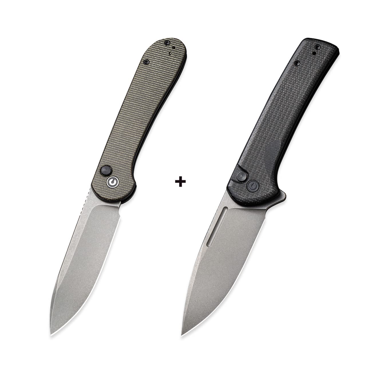 CIVIVI Button Lock Elementum & Conspirator Knife Set - Premium EDC Folding Knives for Outdoor, Camping, Hiking & Everyday Carry