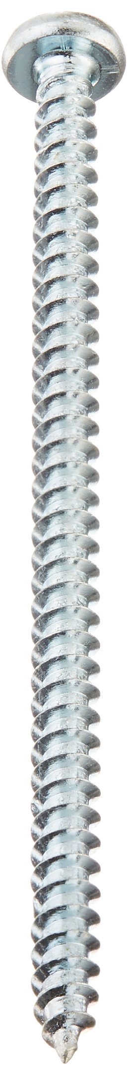 Small Parts 1056AQP Zinc Plated Steel Sheet Metal Screws, Pan Head Square Drive Type A, #10-12 Thread, 3-1/2