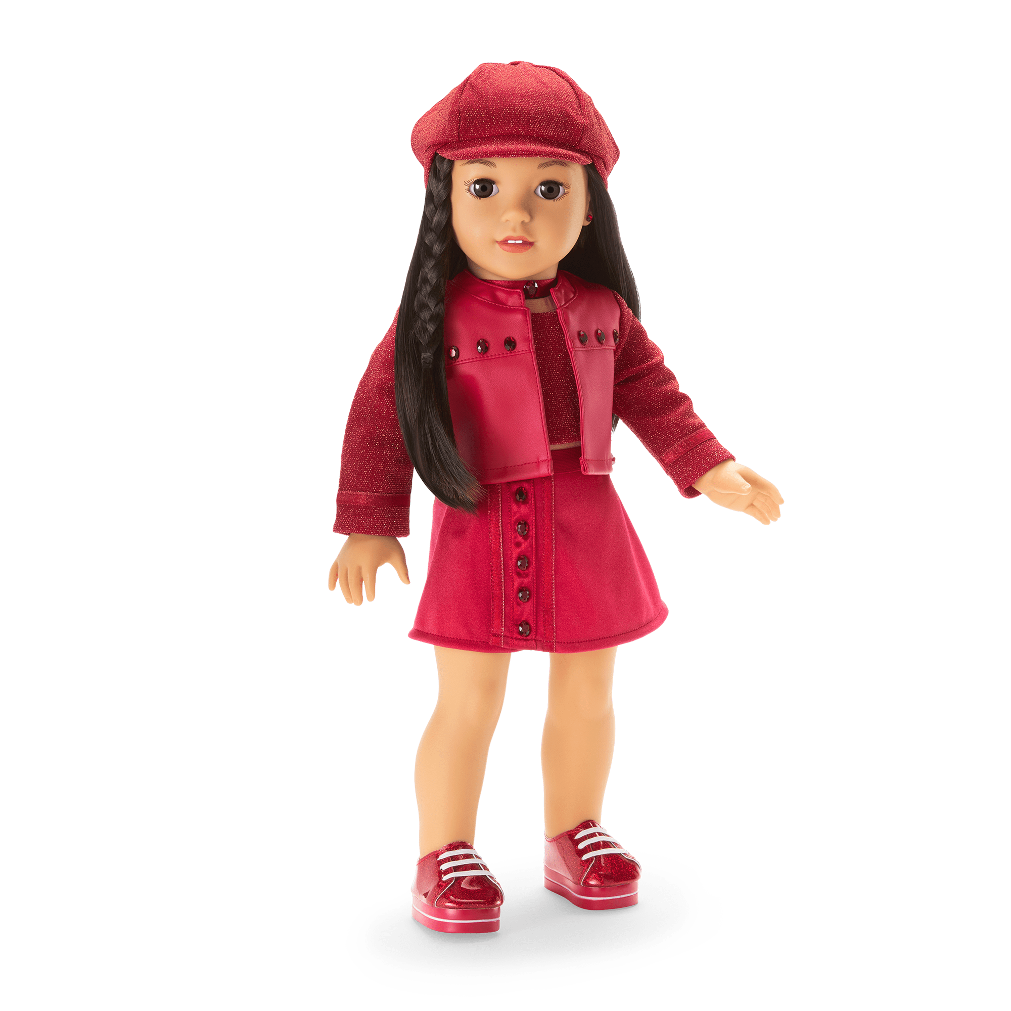 18 Inch Doll Outfit - January Gorgeous Garnet Dress for American Girl Dolls | Perfect for Birthday Gifts & Tea Party Play
