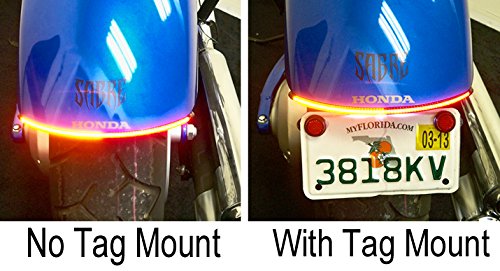 Fender Eliminator Kit with Integrated LED Taillight for Honda Sabre VT1300CS - Brake & Turn Signals - Clear Lens - Perfect for Motorcycle Customization & Night Riding Safety