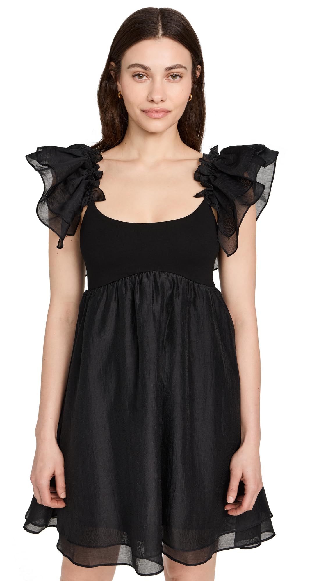 Endless Rose Women's Organza Sleeve Mini Dress - Elegant Floral Print Party Dress for Wedding, Cocktail & Evening Events