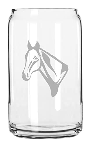 Horse Themed 16oz Etched Glass - Perfect for Beer & Gifts