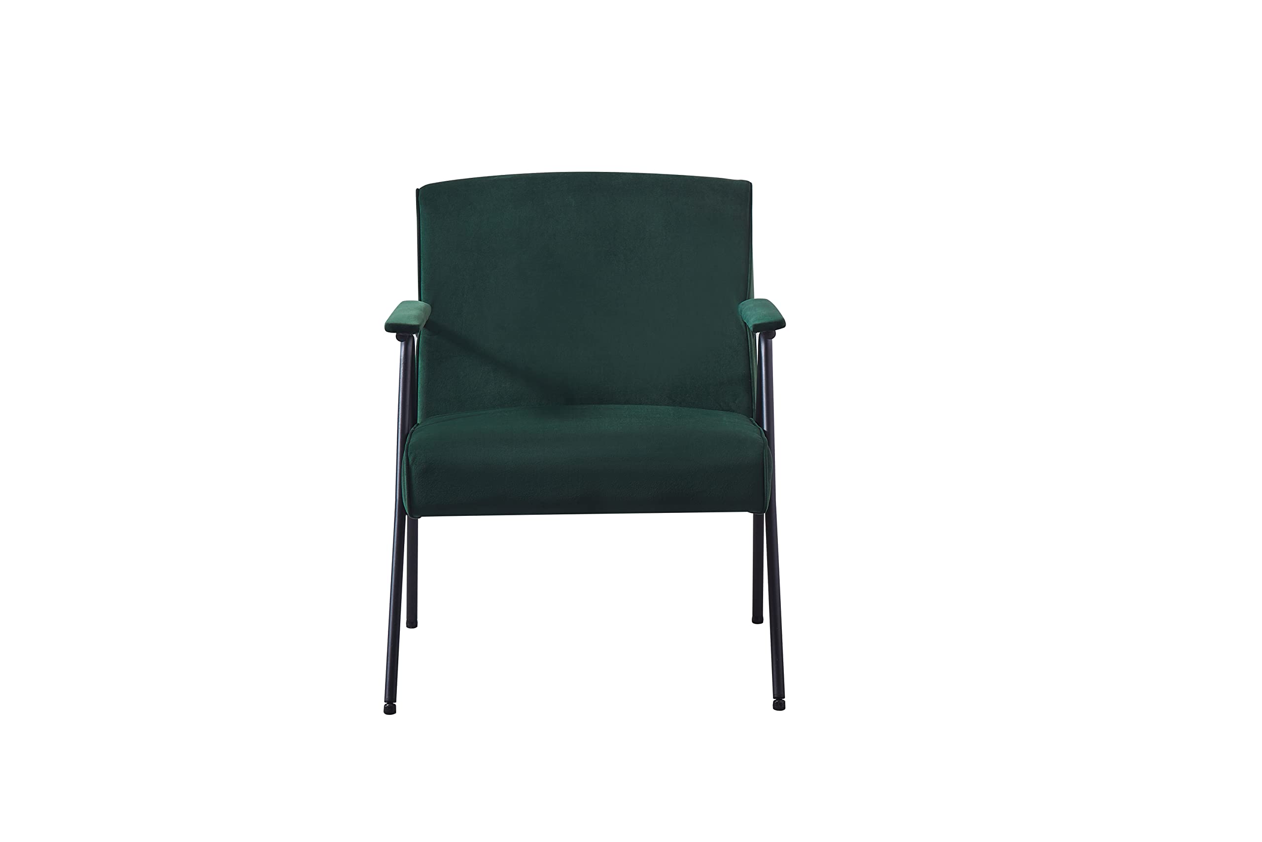 Yoluckea Mid-Century Modern Leisure Chair - Metal Frame Armrest & Feet, Accent Sofa for Living Room & Bedroom - Green | Perfect for Reading Nook, Lounge Area & Small Space Decor