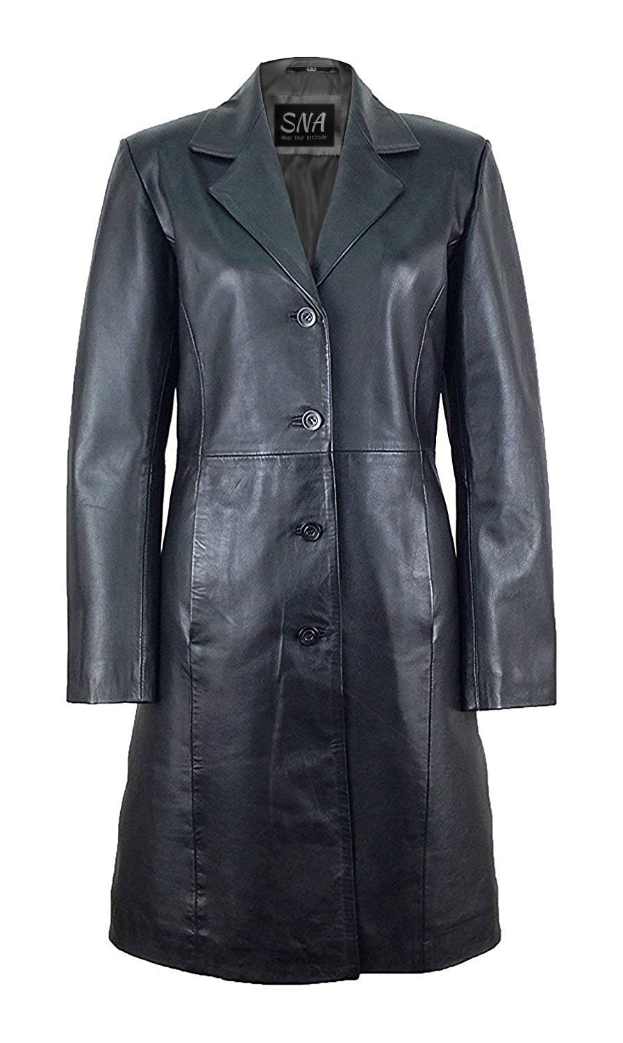 Stylish Black Leather Coat for Women - Winter Fashion Jacket with Belt | Perfect for Office, Dating & Outdoor Activities