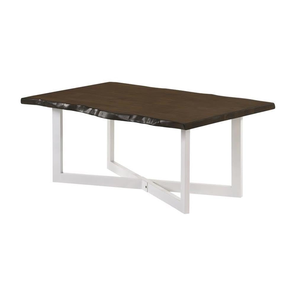 Baletto Contemporary Wood Coffee Table in Oak and White - Modern Living Room Furniture for Small Spaces & Home Decor