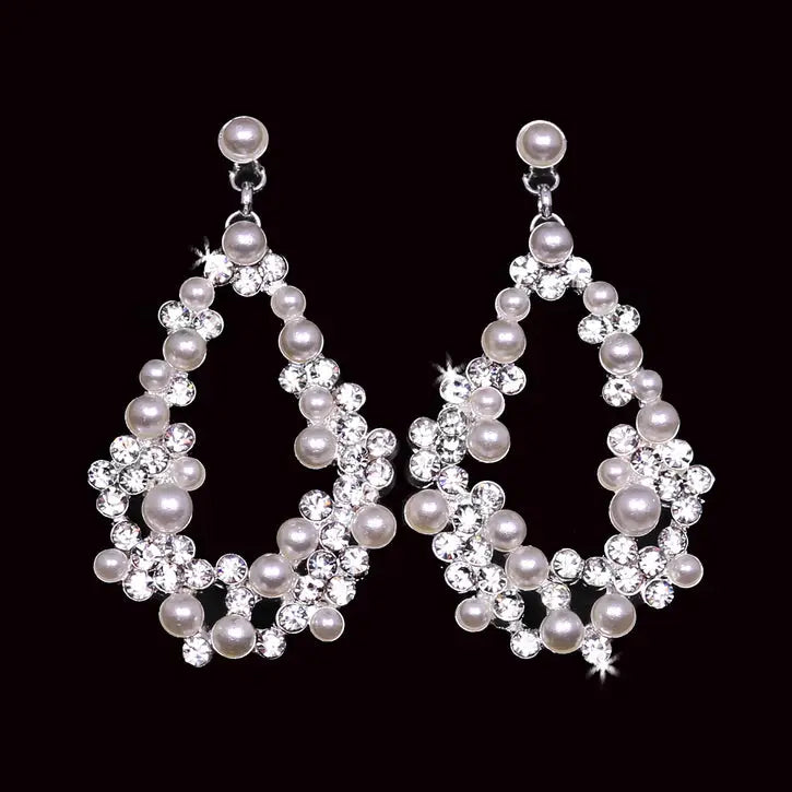 E2159 Elegant Bridal Earrings for Weddings – Sparkling Crystal Drop Earrings for Bride, Bridesmaids & Formal Events – Perfect Wedding Jewelry Gift