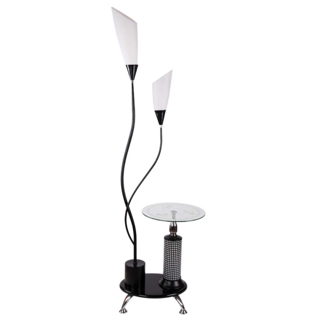 Modern Minimalist LED Floor Lamp - Wrought Iron Lily Coffee Table Lamp for Living Room & Bedroom - Adjustable Brightness Black Floor Light - Perfect for Reading, Relaxing & Home Decor