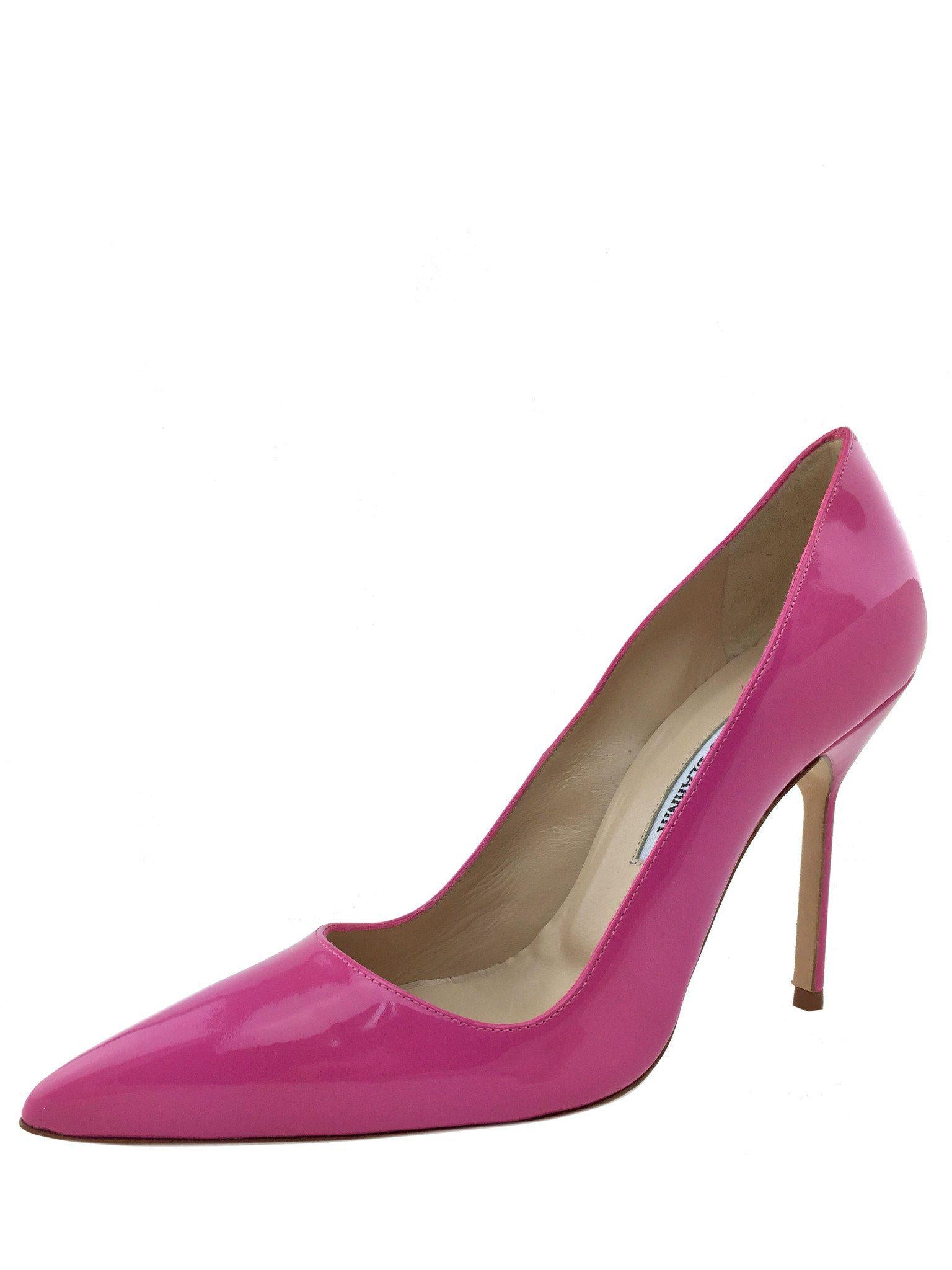 Manolo Blahnik BB Patent Leather Pointed Toe Pumps - Women's Size 7.5 (US) | Elegant High Heels for Weddings, Parties & Office Wear