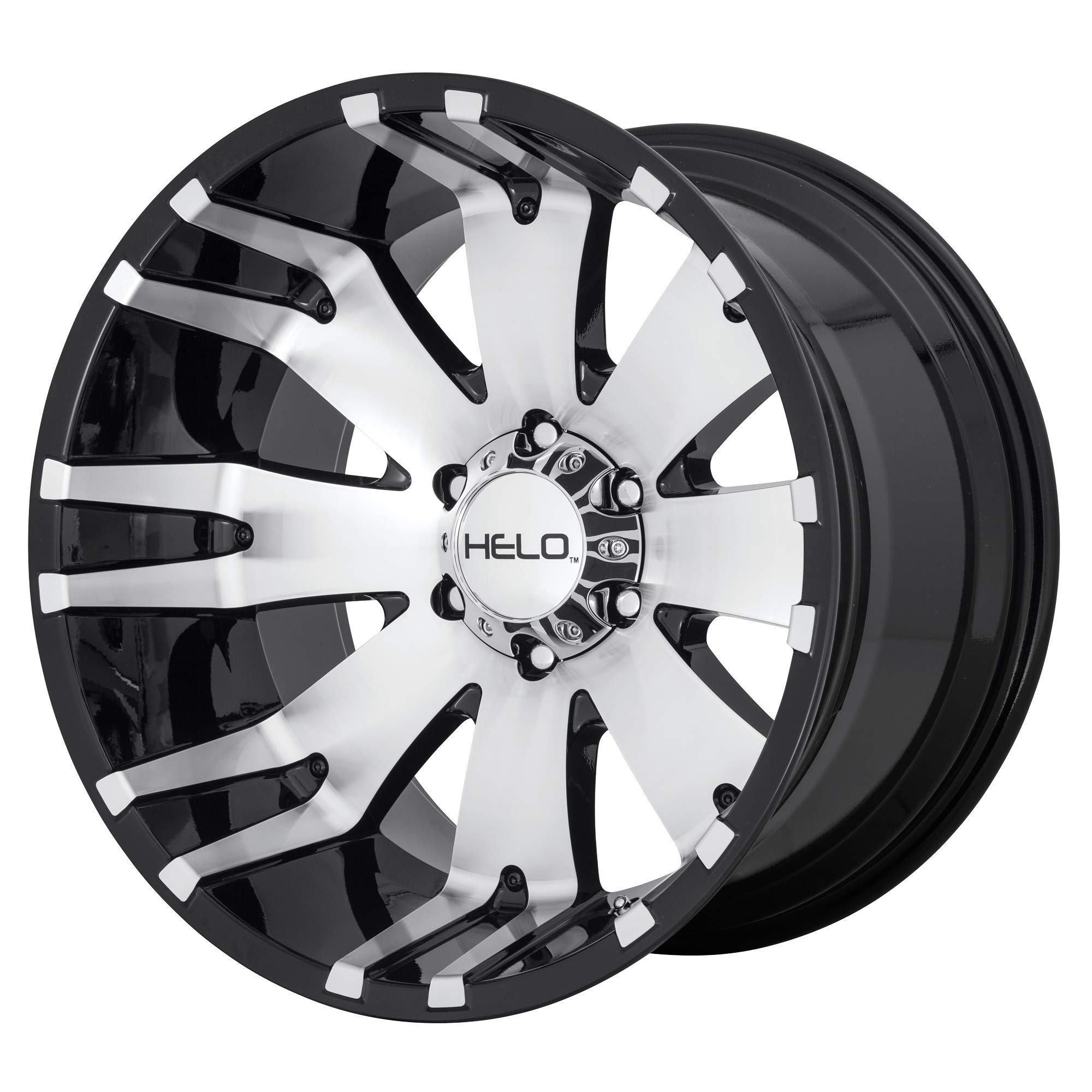 HELO HE917 20x10 Gloss Black Machined Wheel 5x127.00 Bolt Pattern -18mm Offset | Premium Rims for Trucks, SUVs & Off-Road Vehicles | Durable Alloy Wheels for Enhanced Performance & Style