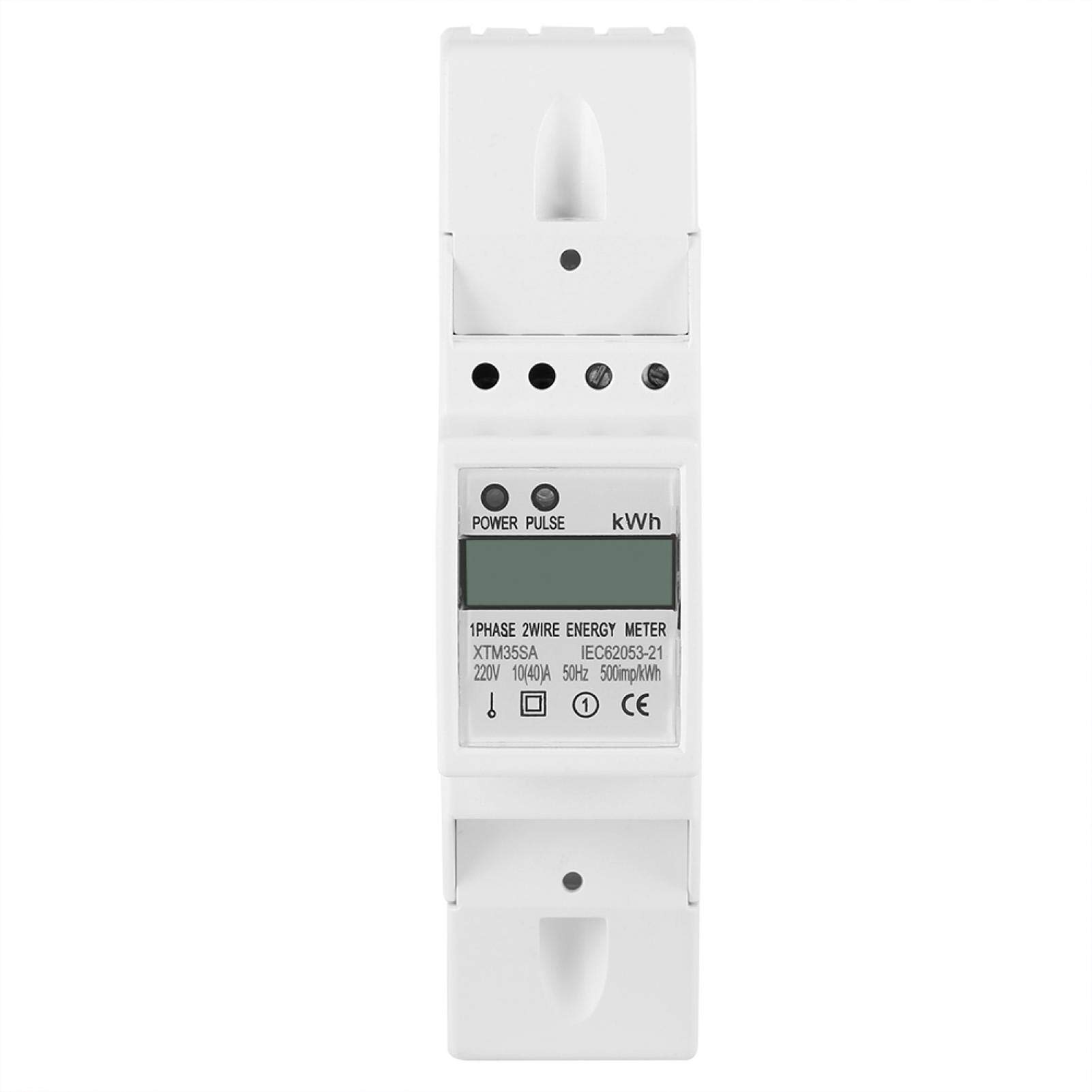 Digital LCD Single Phase Electric Meter - DIN Rail Mount KWH Meter for Active Energy Measurement | Home & Industrial Power Monitoring Solution