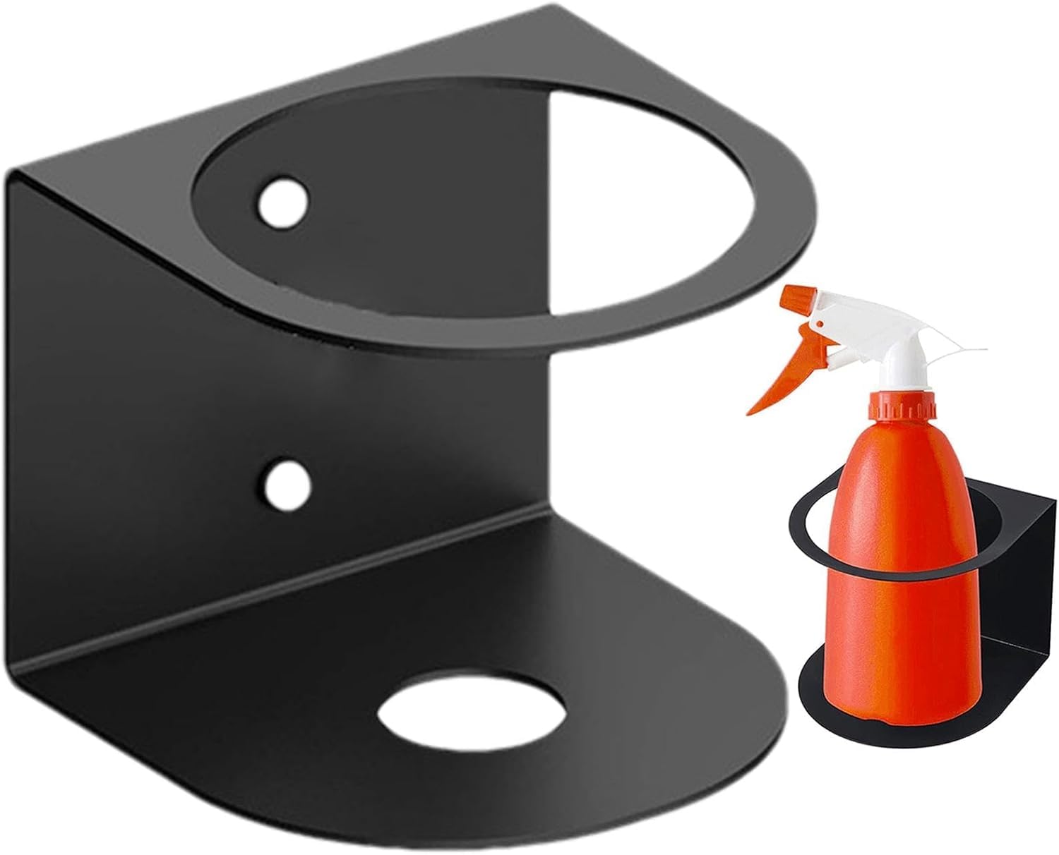 Sturdy Wall-Mounted Steel Spray Bottle & Can Holder Organizer - Space-Saving Garage & Home Storage Rack (Single Hole Design) - Perfect for Organizing Cleaning Supplies, Gardening Tools & Workshop Essentials