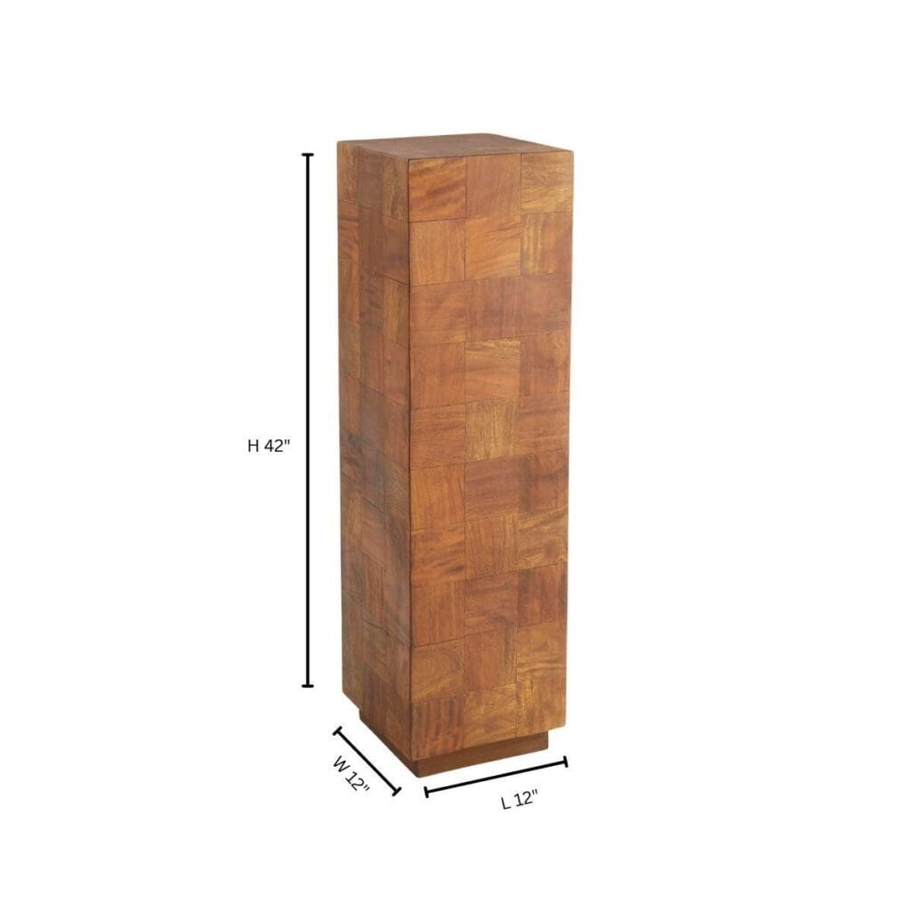 Cyan Design 11608 Halma Pedestal - Large Oak Wood Stand for Home Decor, Entryway, or Living Room Display