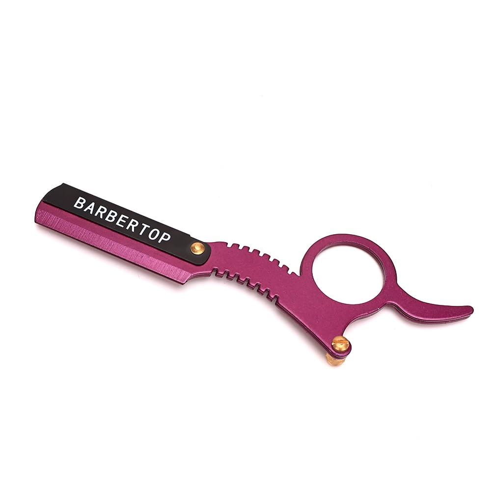 Professional Straight Edge Razor for Men - Barber Straight Razor with Single Ring, Compatible with Double Edge Blades - Titanium Beard Shaper & Precision Shaving Tool for Beard Grooming, Barber Shaving & Gift for Men - Perfect for Home Use, Salon & Professional Barbers