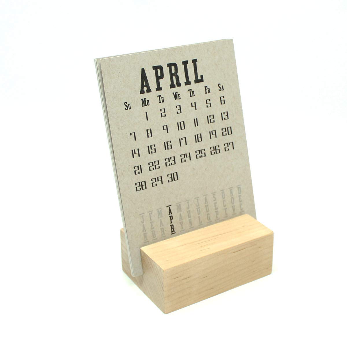 2025 Desk Calendar with Wood Block Stand - Stylish & Functional Office Organizer for Home, Office, or Gift Use