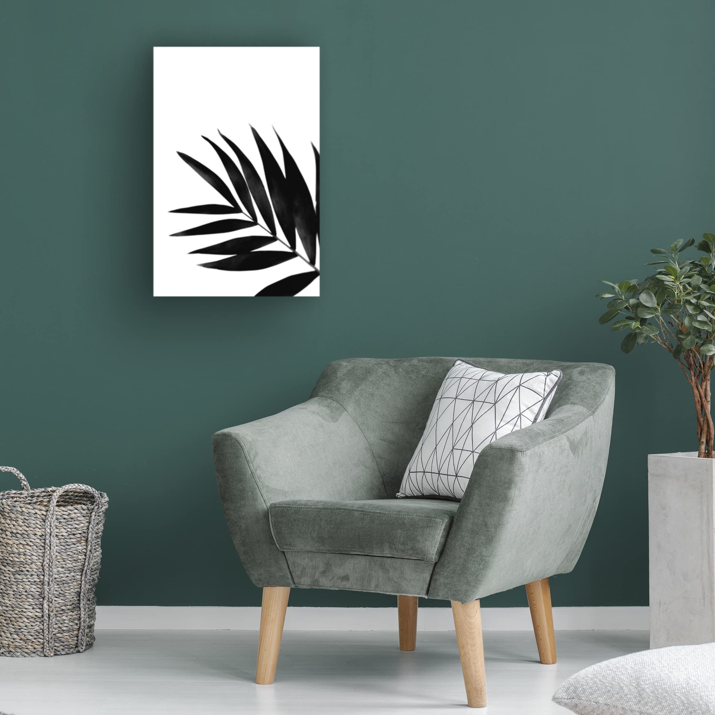 Renee W Stramel 'Black Palms II' Canvas Wall Art Print - Tropical Palm Tree Home Decor for Living Room, Bedroom & Office - Modern Framed Artwork for Beach House & Coastal Style Interiors