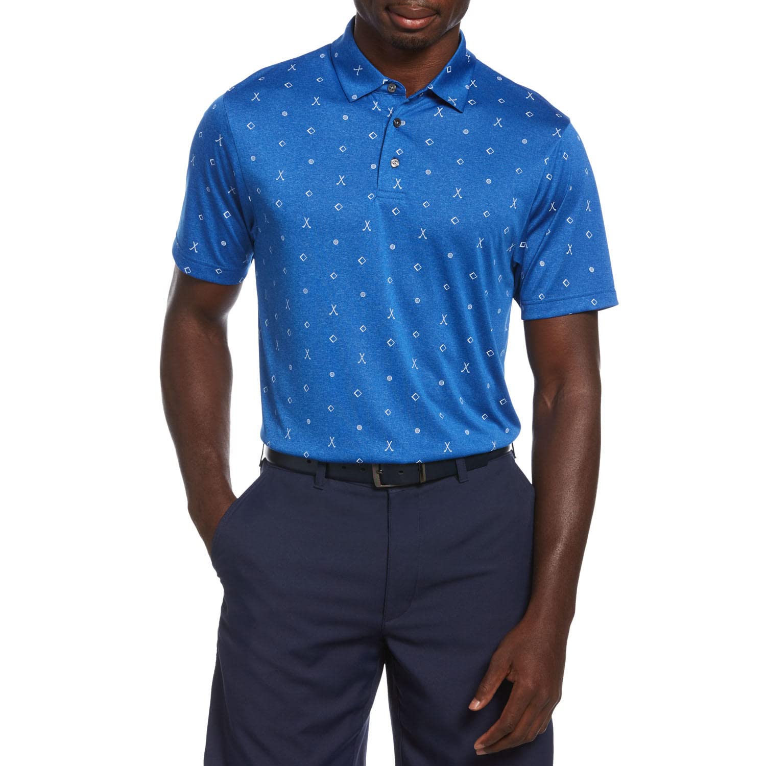 Premium Men's Golf Shirts - Moisture Wicking Dri-Fit Polo Shirts for Men in Black, White, Red & Blue | Short Sleeve Performance Shirt | Turkish Sea Heather Large | Ideal for Golfing, Casual Wear & Outdoor Activities