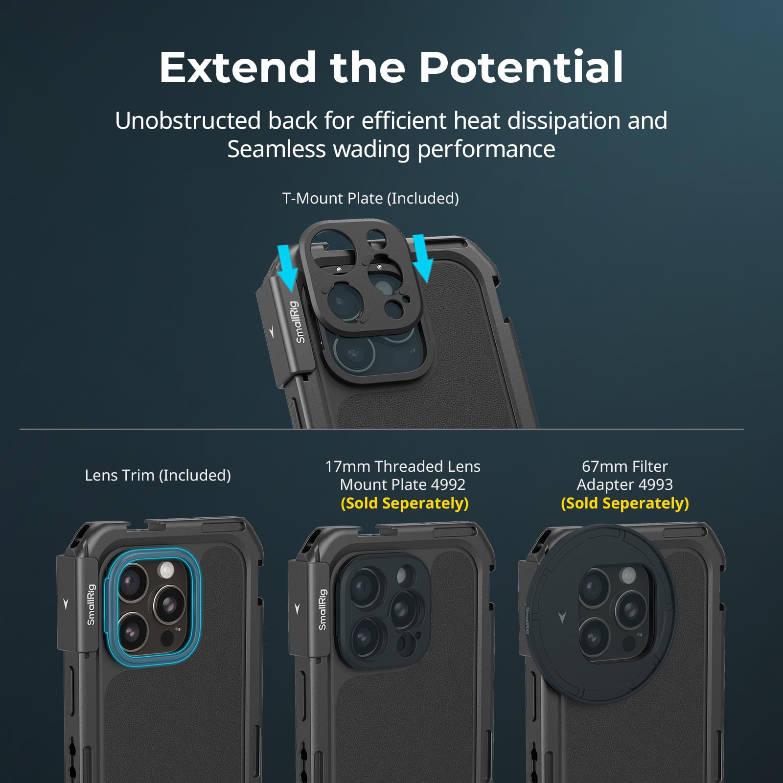 SmallRig iPhone 16 Pro Video Cage Kit - Dual Handheld Rig with Wireless Quick Release Side Handle for Professional Video Recording, YouTube, Live Streaming & Vlogging (Model 5007) - Perfect for Content Creators, Filmmakers and Mobile Videographers