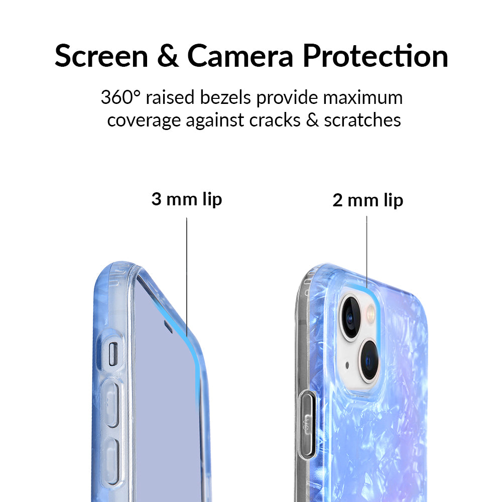 Blue Opal Quartz iPhone Case - Protective & Stylish Phone Cover for iPhone 13/14/15 Pro Max - Durable Shockproof Slim Design - Perfect for Everyday Use, Travel & Outdoor Activities