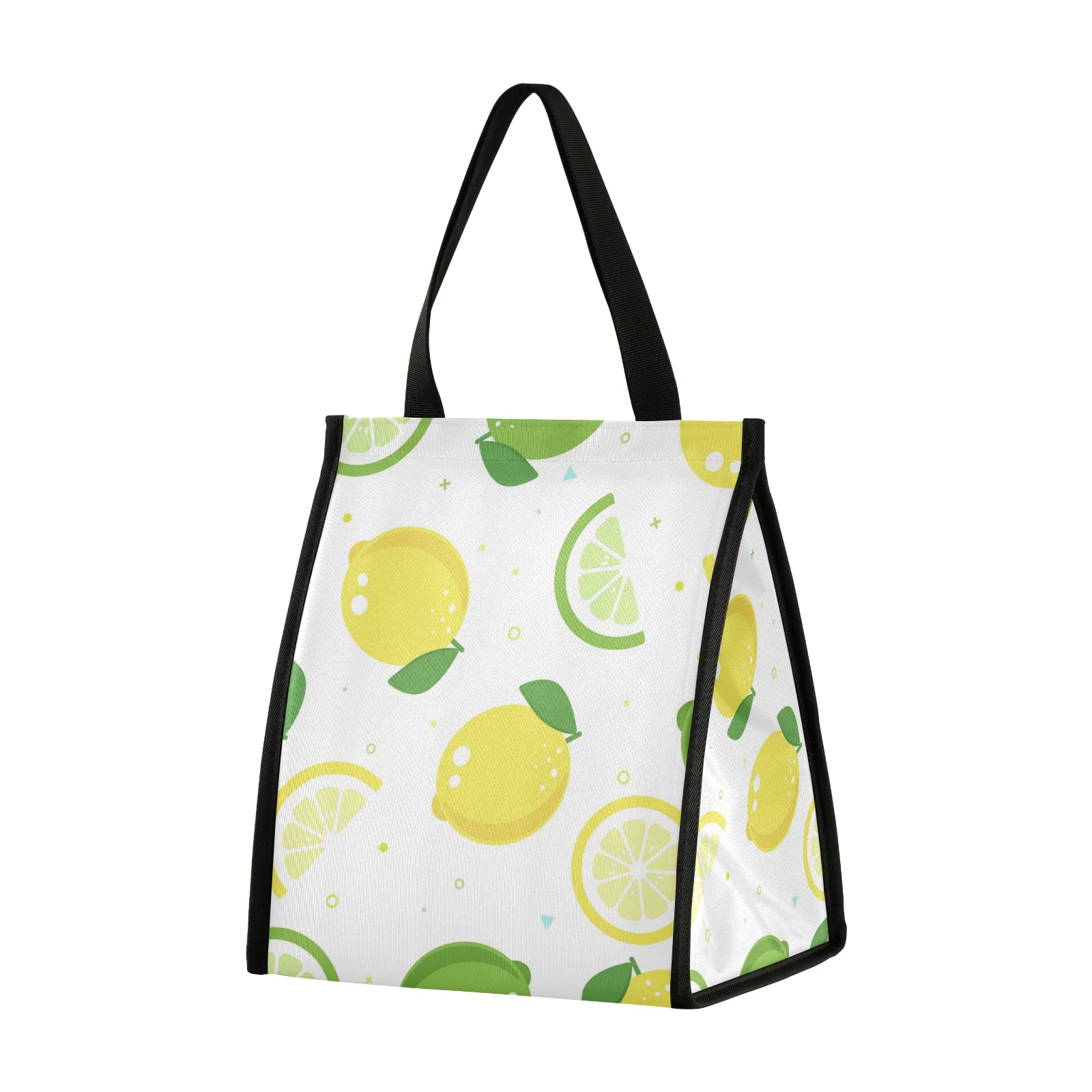 Insulated Waterproof Lunch Bag with Lemon Fruit Pattern - Reusable Cooler Tote for Men & Women - Perfect for Work, School, Travel, Picnic & Outdoor Activities