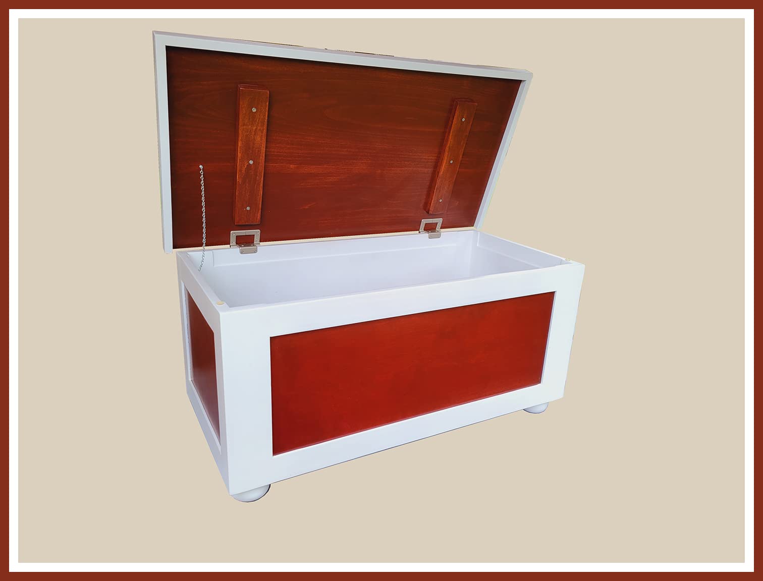 Cherry White Kids Toy Storage Box - Organize Children's Toys, Books & Games - Perfect for Playrooms, Bedrooms & Daycare Centers