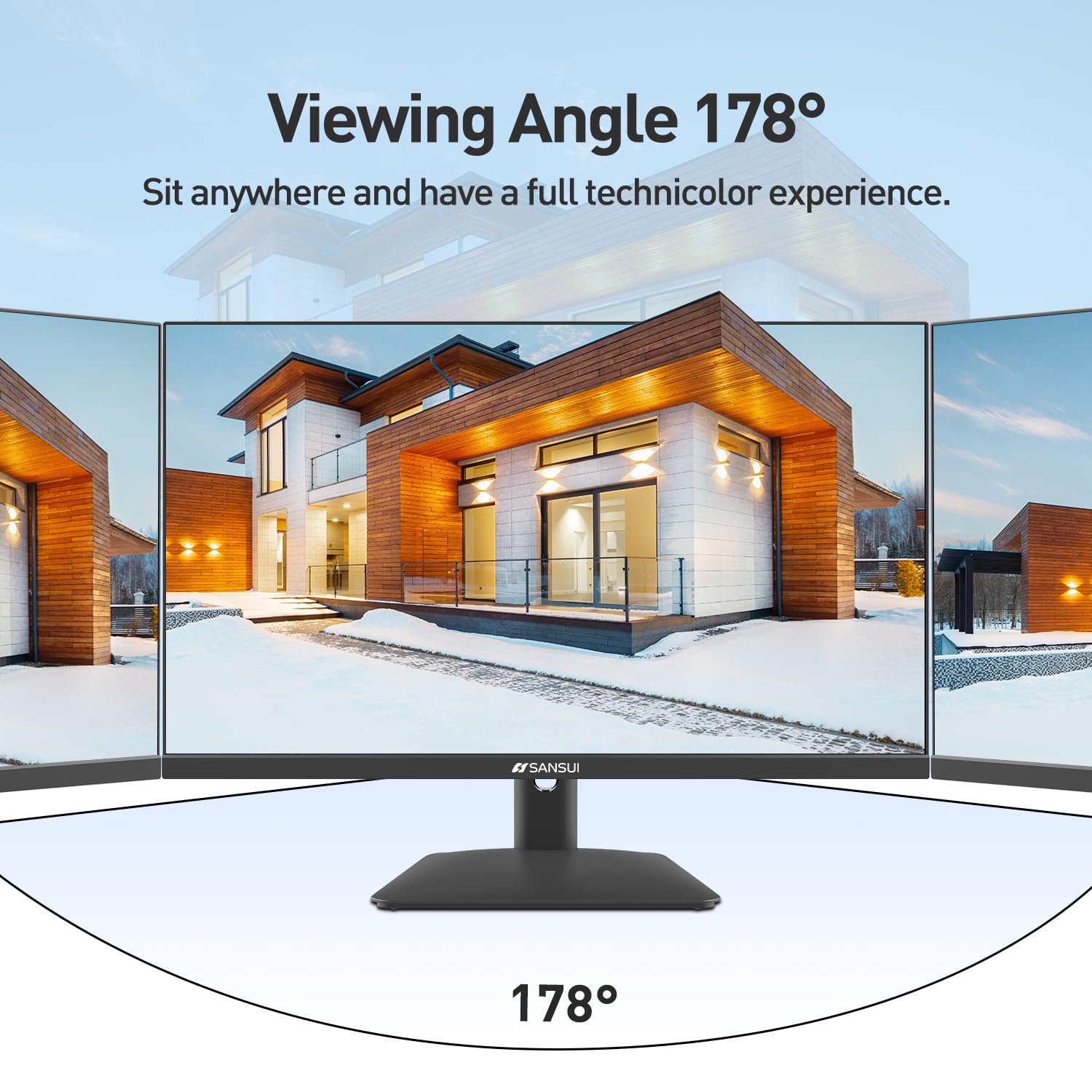 SANSUI 24 Inch IPS FHD 1080P Computer Monitor - 75Hz Refresh Rate with HDMI, VGA & DisplayPort - Built-in Speakers & Eye Care Technology - Ergonomic Tilt Design (Includes HDMI Cable) - Perfect for Home Office, Gaming & Multimedia Entertainment