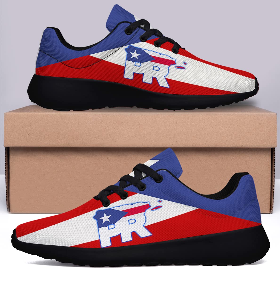 Sonzj-II Puerto Rico Flag Running Shoes for Men & Women - Lightweight Athletic Sneakers for Jogging, Gym & Casual Wear - Perfect Gift for Friends & Family