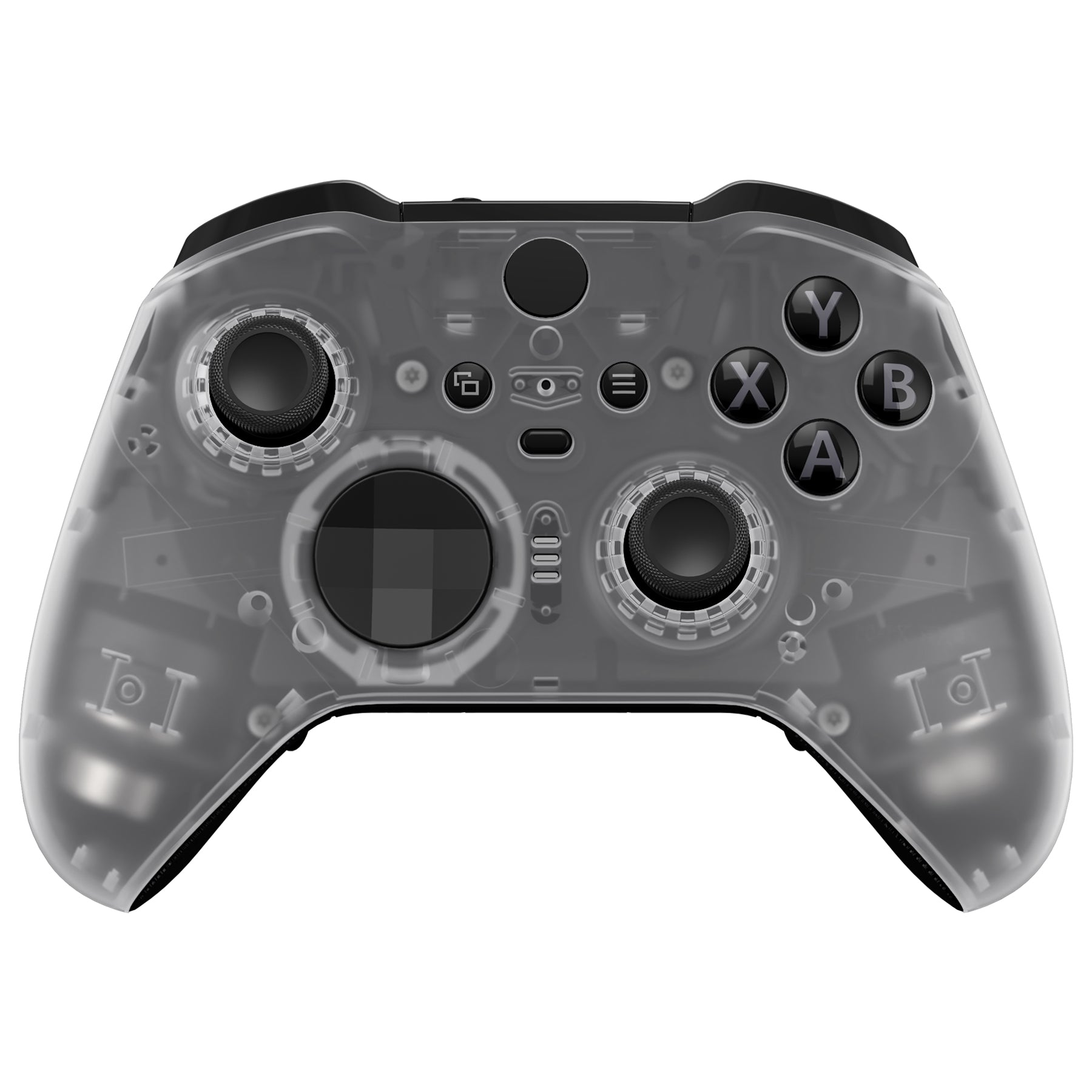 eXtremeRate Glow in Dark Green Faceplate Cover & Front Housing Shell Replacement Kit for Xbox One Elite Series 2 Controller (Model 1797 & Core) - Includes Thumbstick Accent Rings - ELM511 - Perfect for Gaming in Low Light & Custom Controller Mods